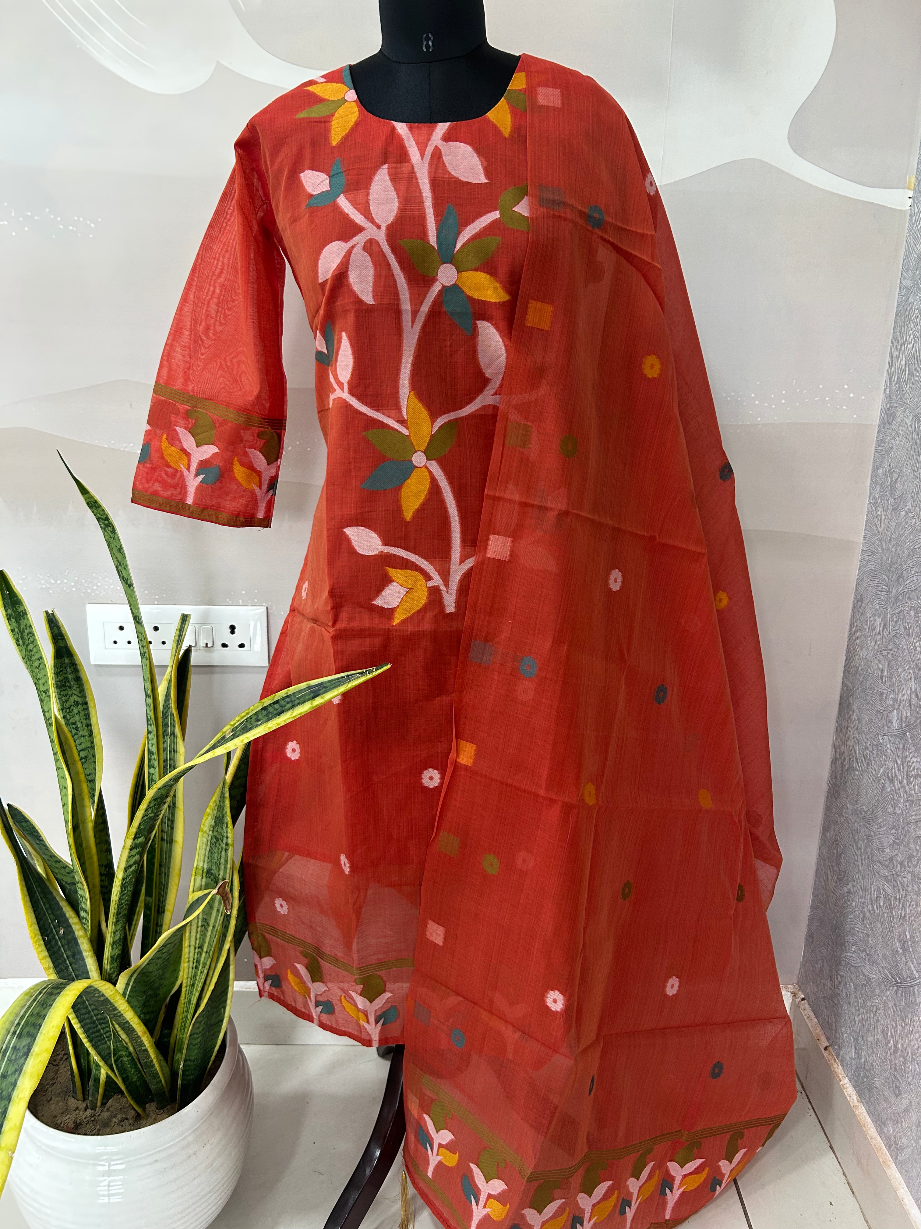 Jamdani cotton 3-piece set