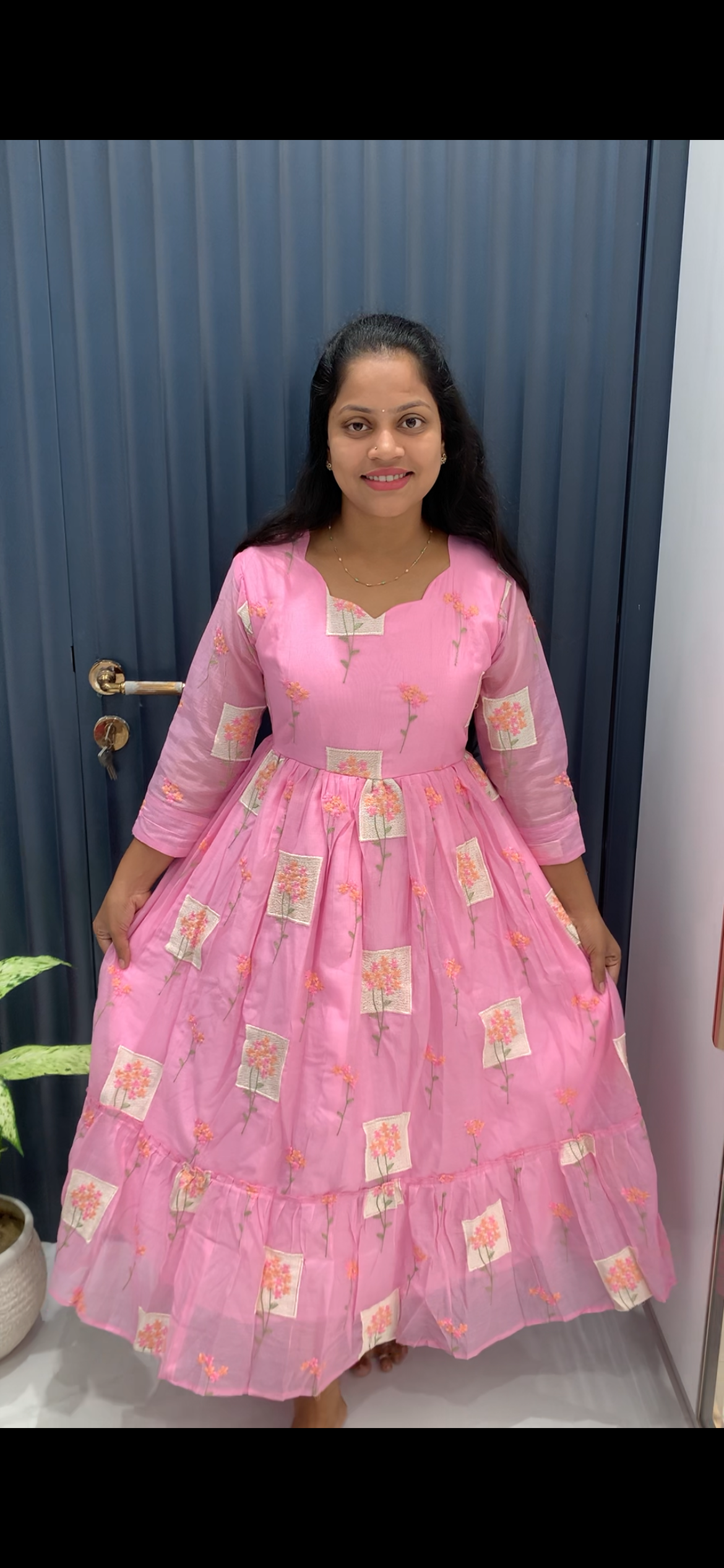 Mul chenderi A-line frock