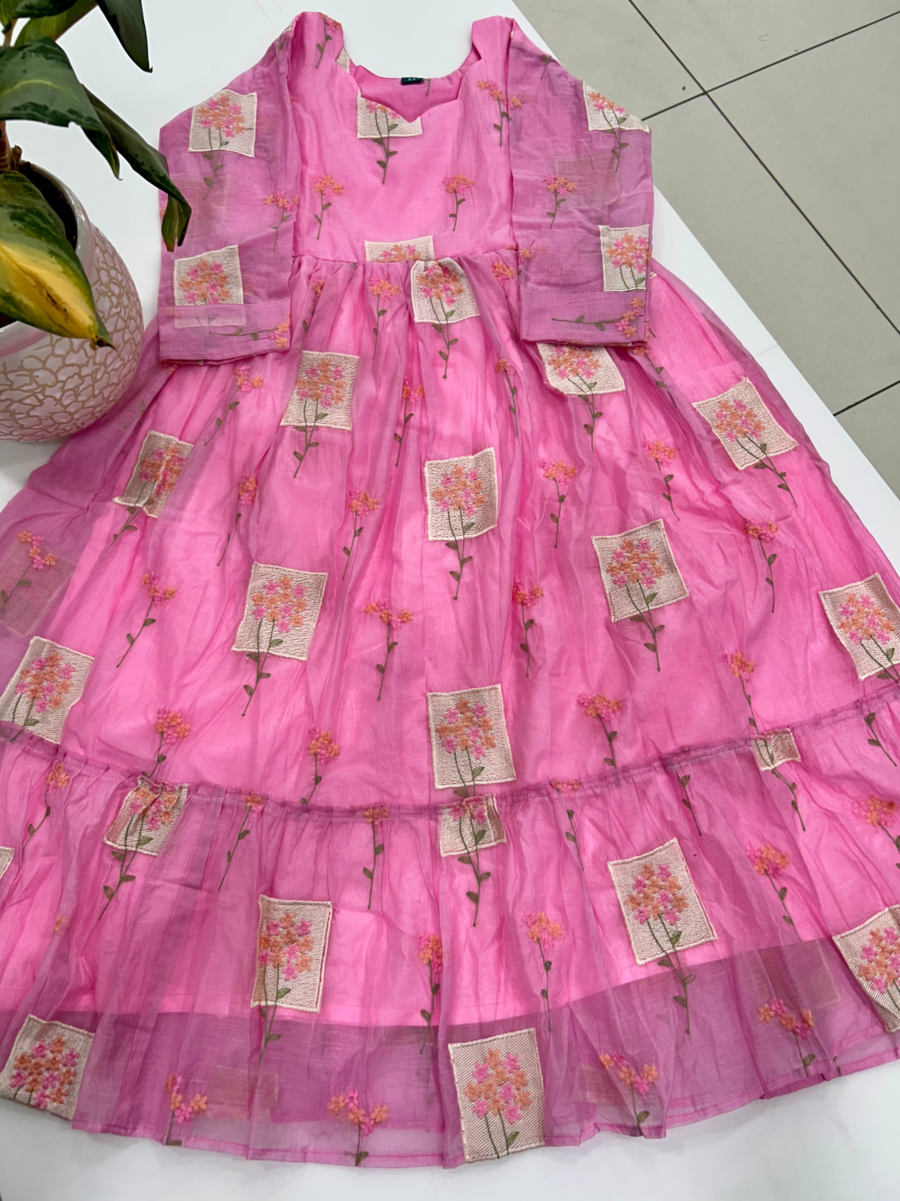 Mul chenderi A-line frock