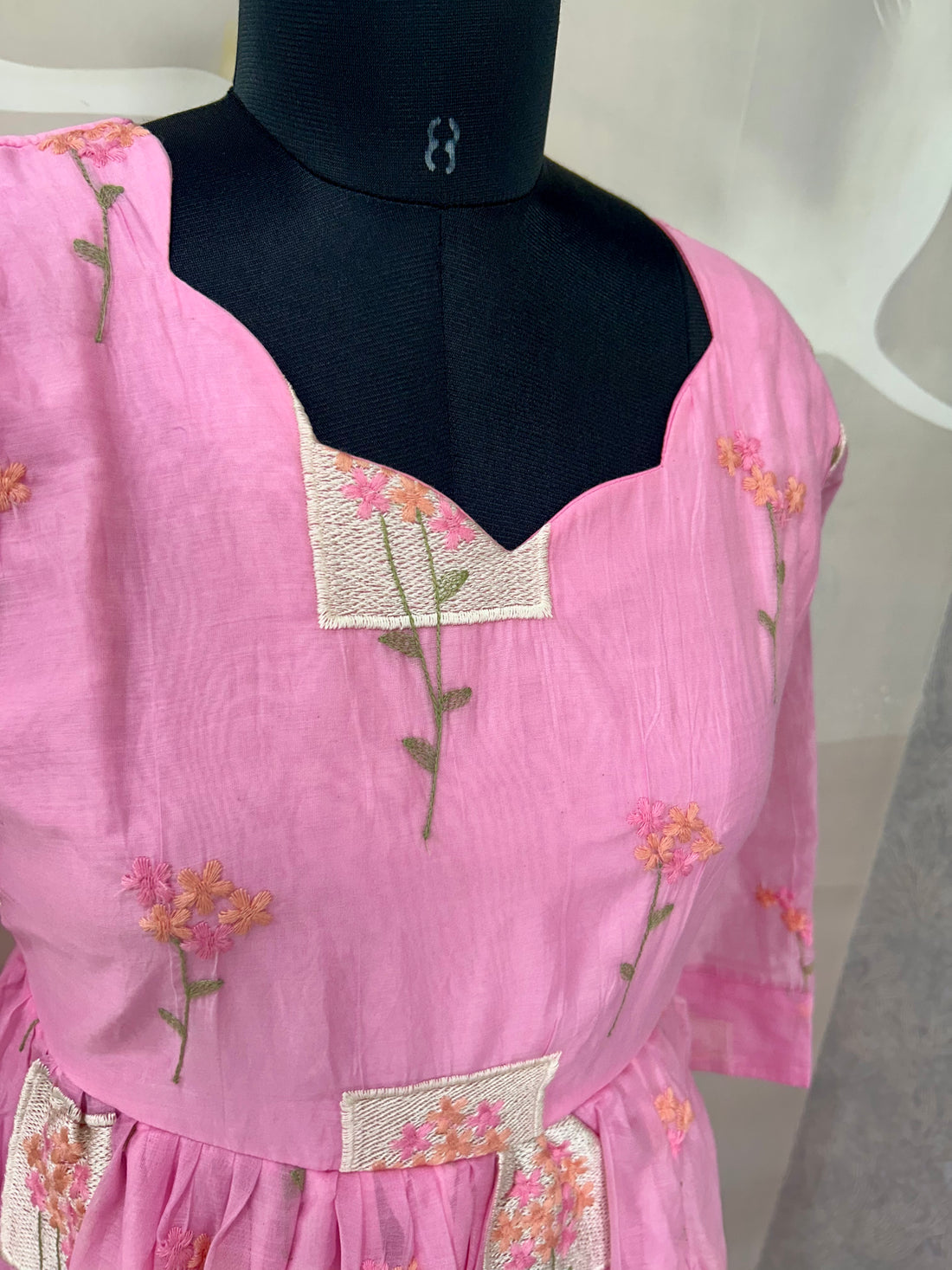 Mul chenderi A-line frock