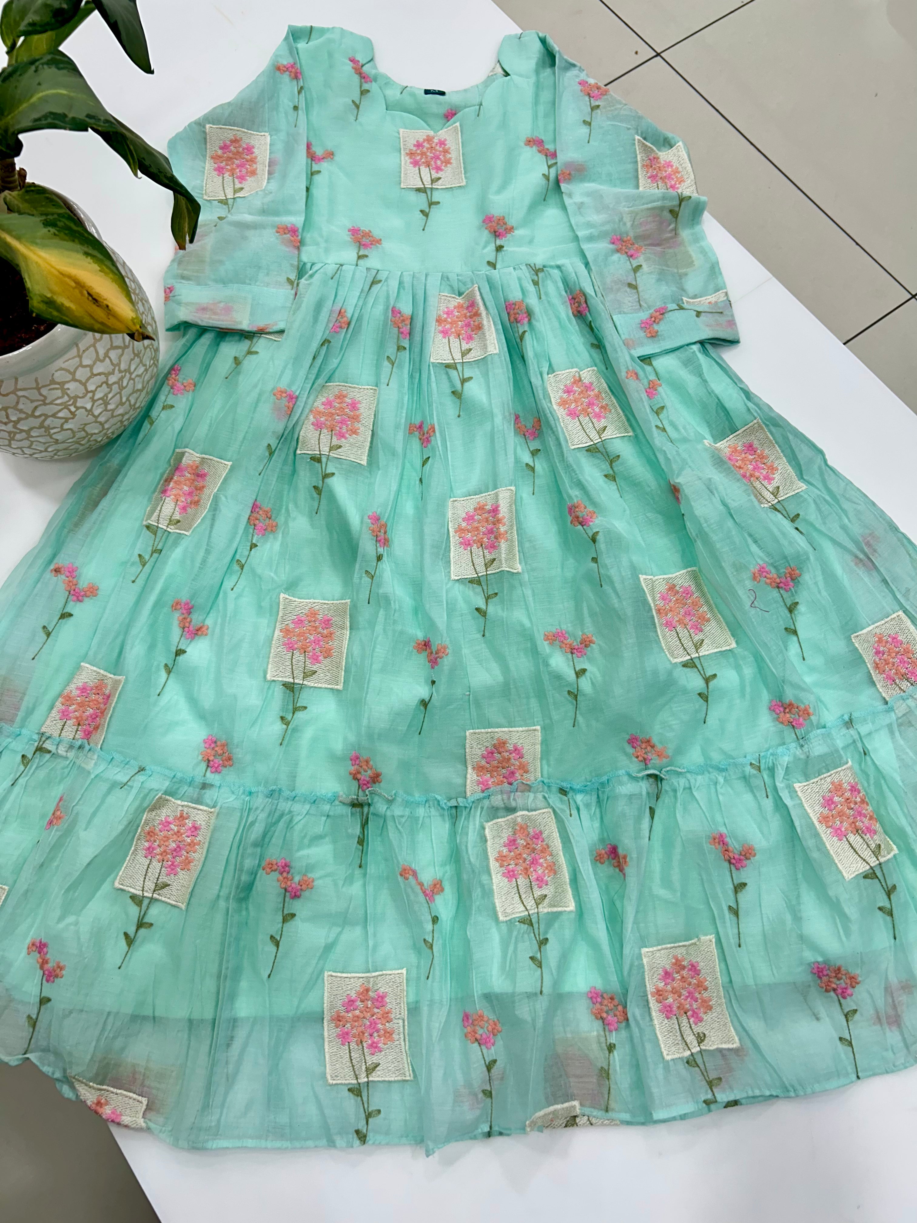 Mul chenderi A-line frock