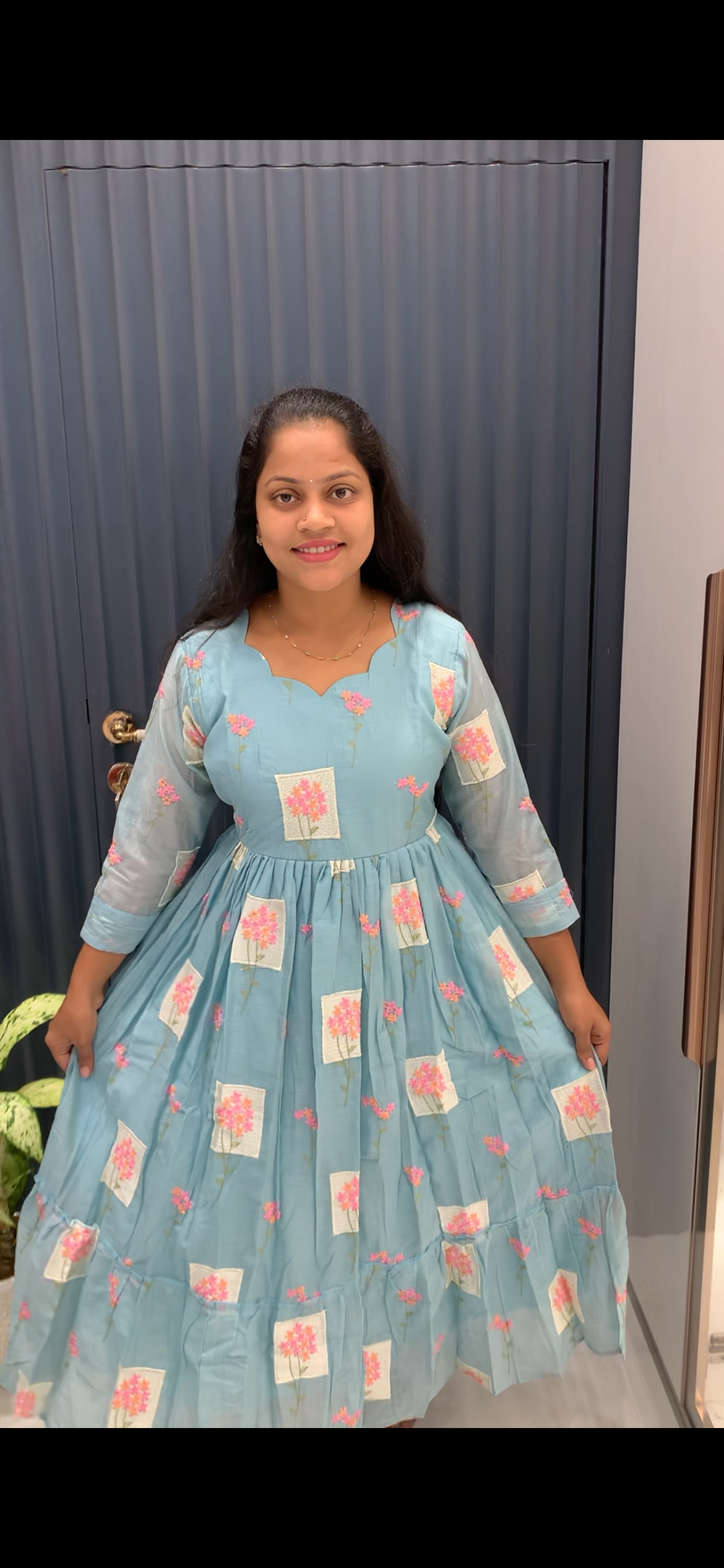 Mul chenderi A-line frock