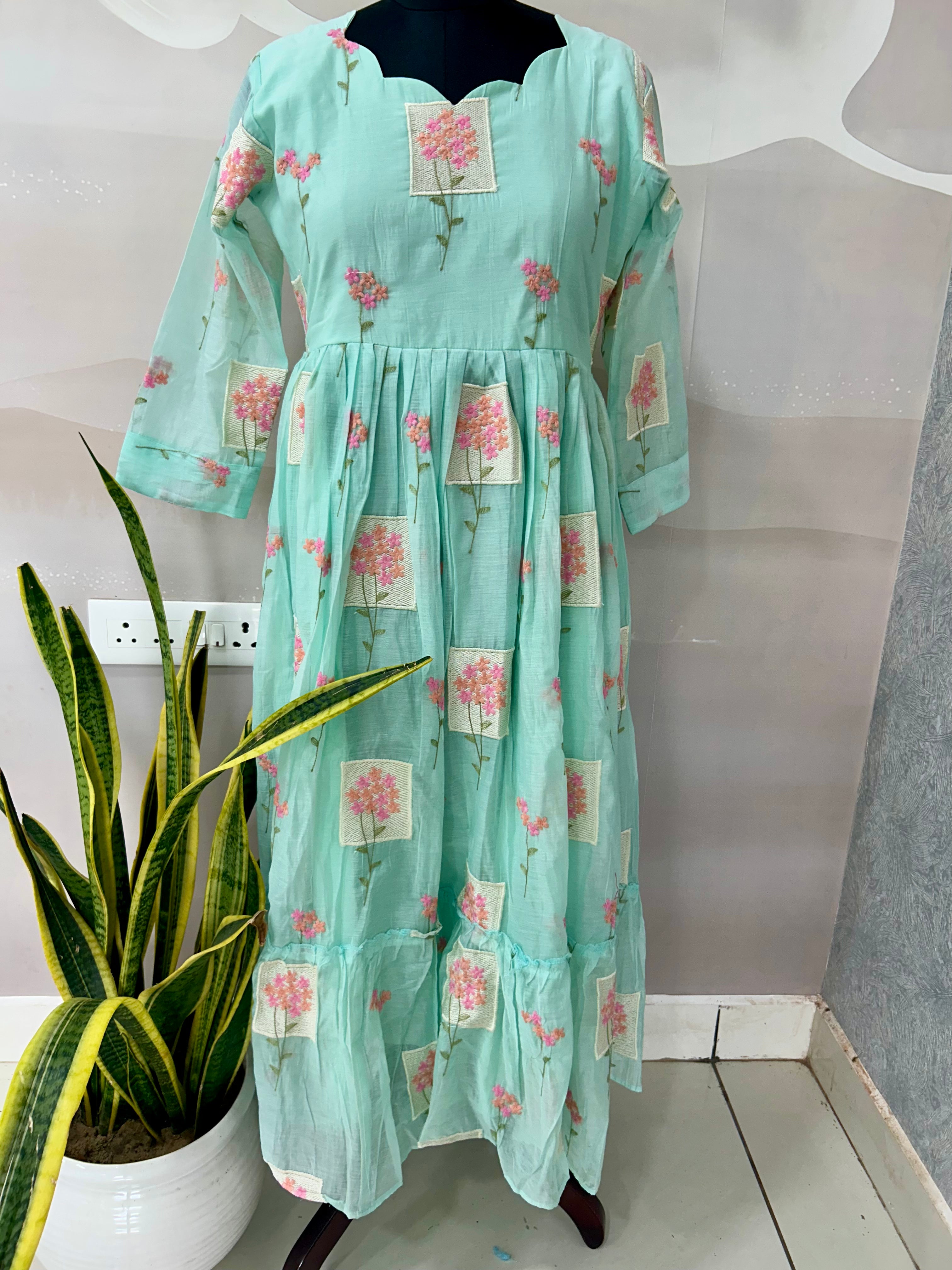 Mul chenderi A-line frock
