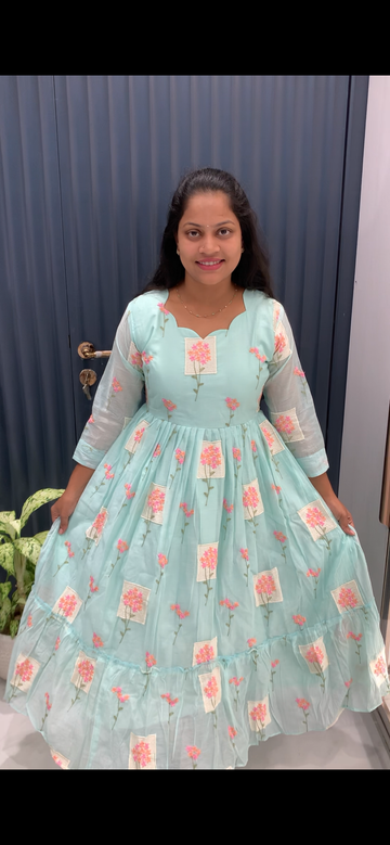 Mul chenderi A-line frock