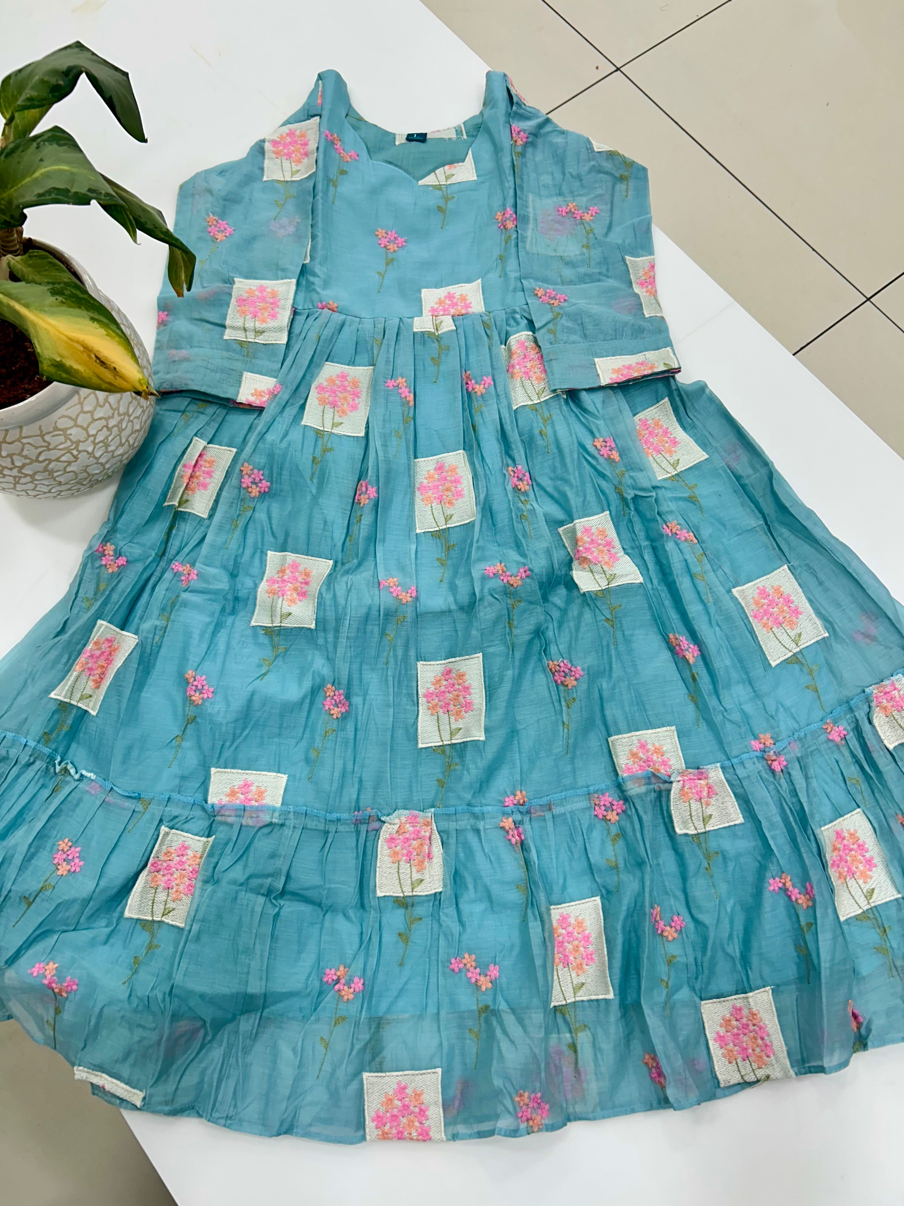 Mul chenderi A-line frock