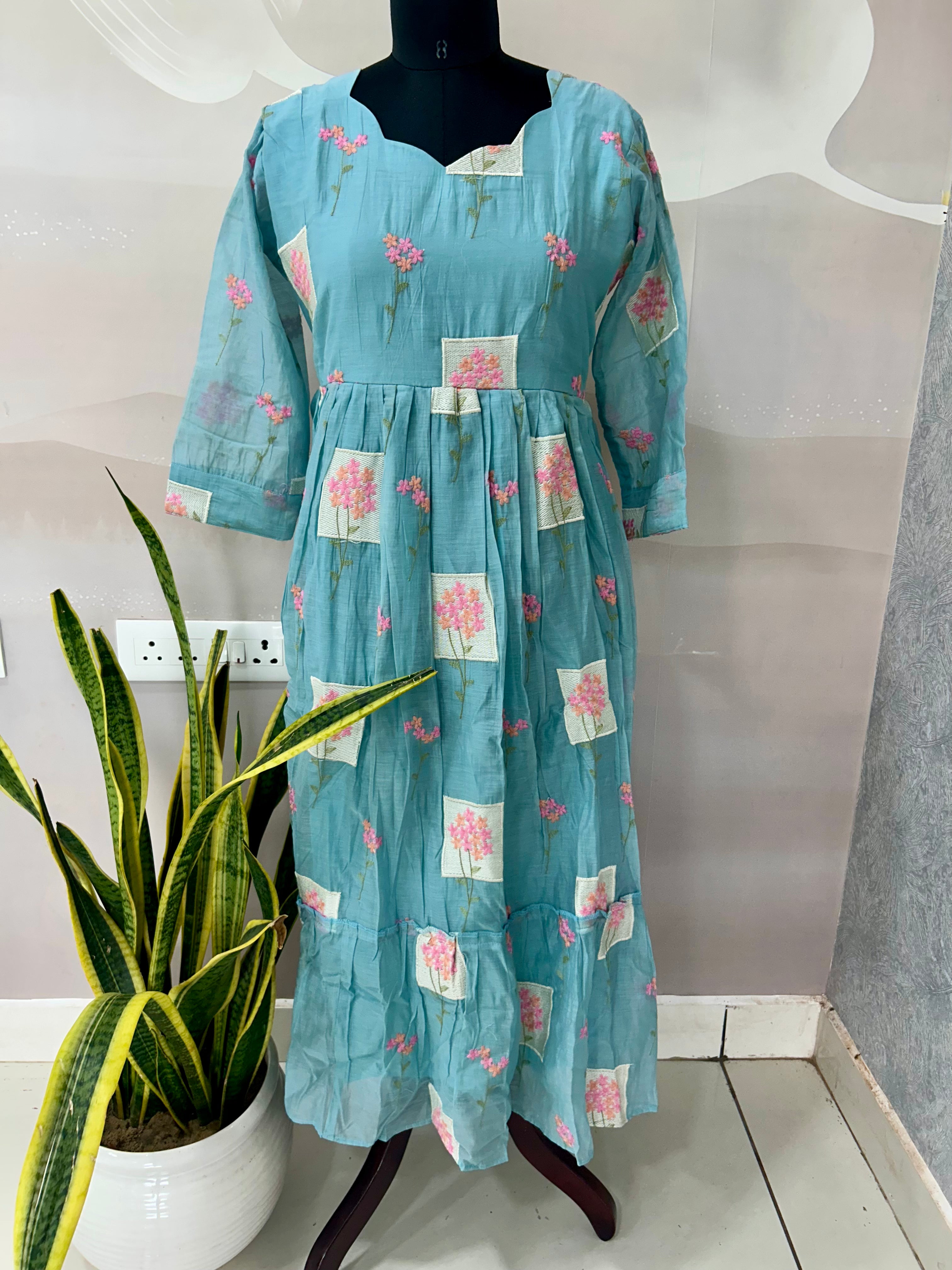 Mul chenderi A-line frock