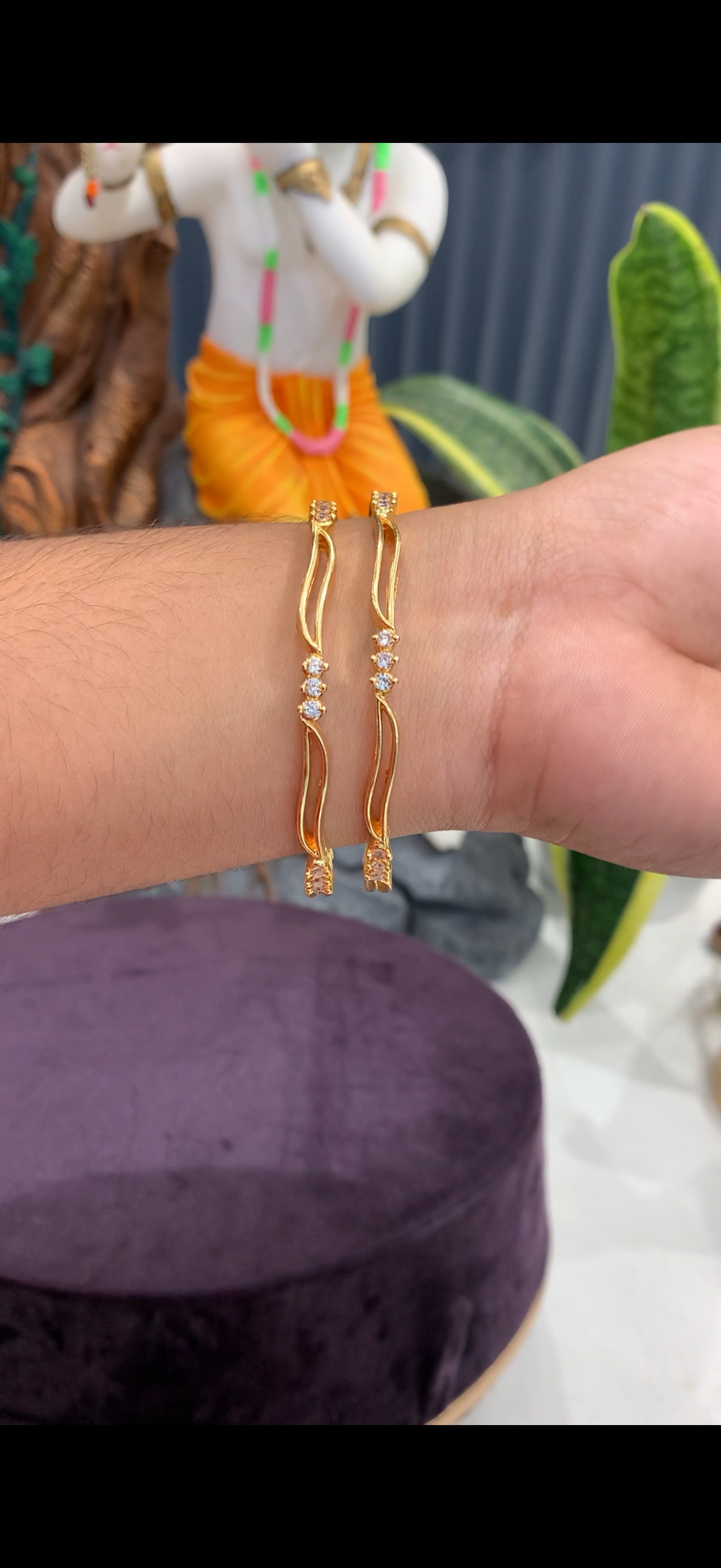 Beautiful white stone bangles