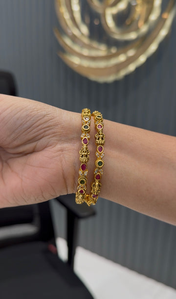 Beautiful Lakshmi devi bangles with pota stone