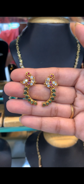 Beautiful peacock design Earcuffs