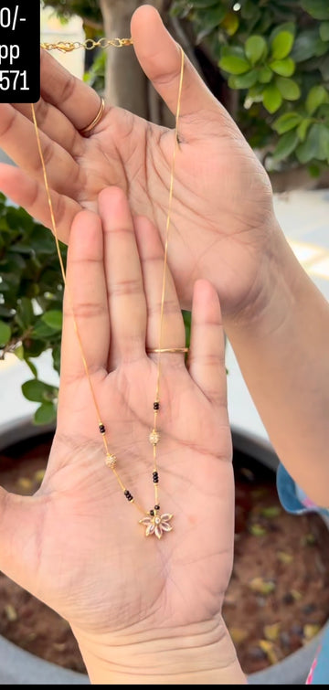 Beautiful black beads chain with simple locket 18 inchs long