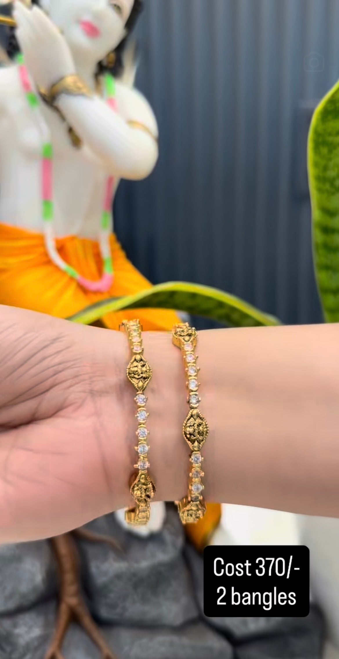 Beautiful white stone Lakshmi devi  bangles