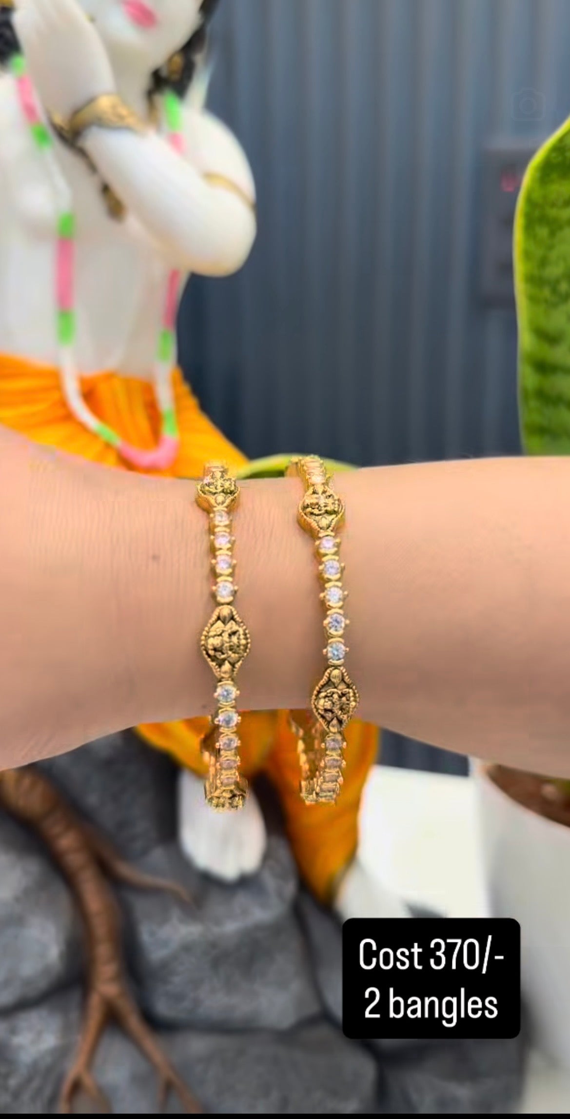Beautiful white stone Lakshmi devi  bangles