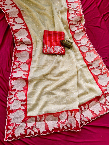 Soft zari tissue saree