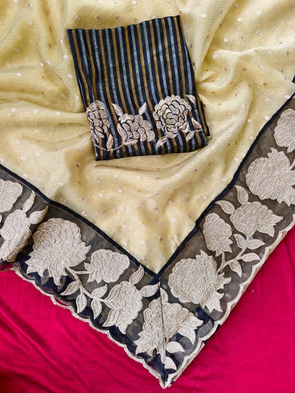 Soft zari tissue saree