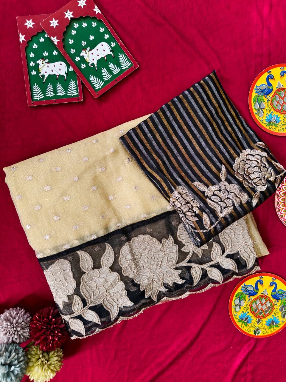 Soft zari tissue saree