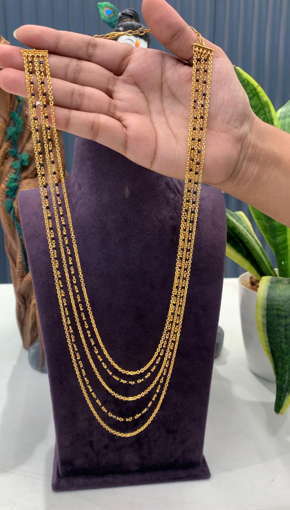 Beautiful Customised 24 inch Blackbeads & Chandraharam chain