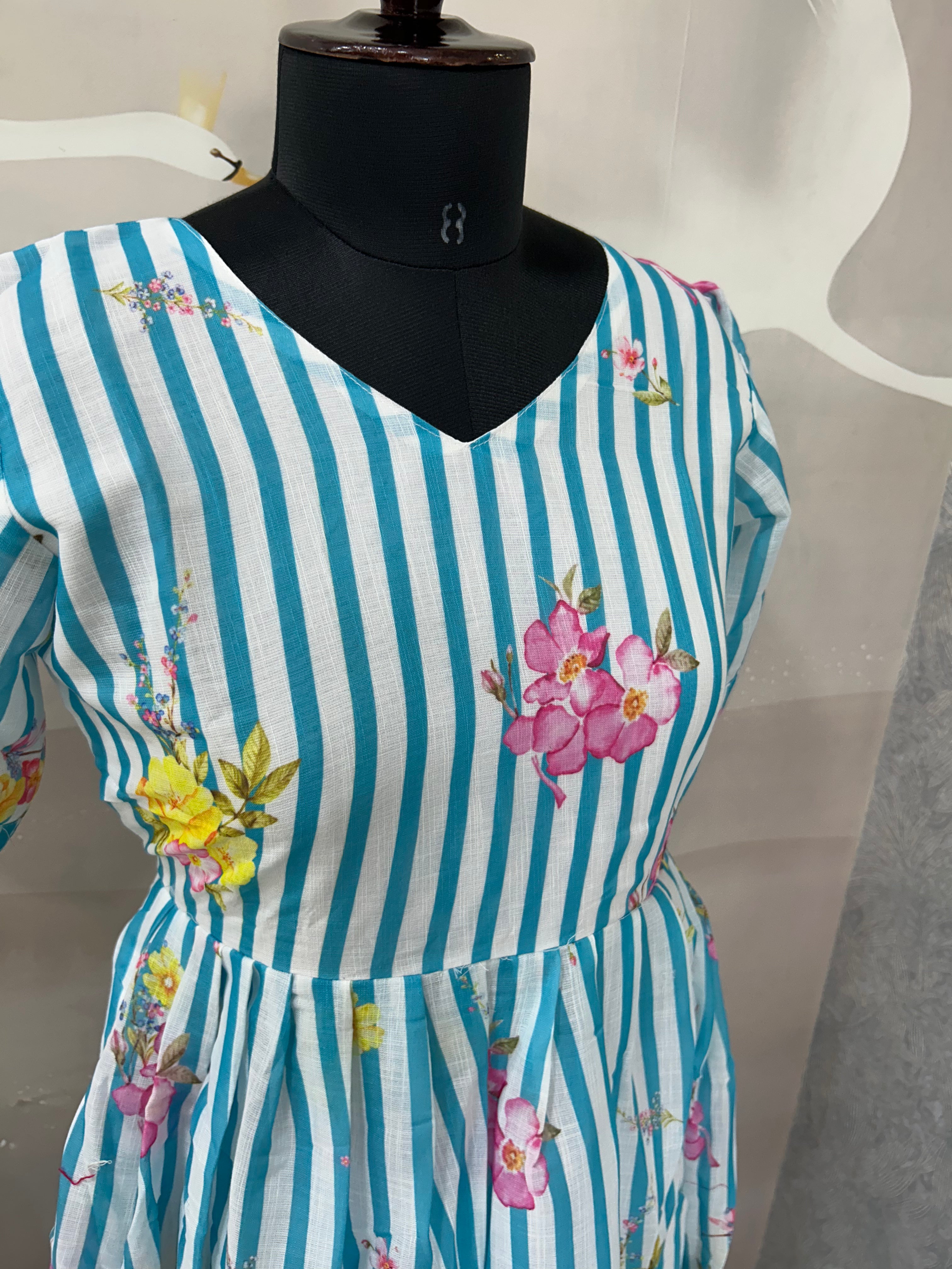 Beautiful lenin cotton frock