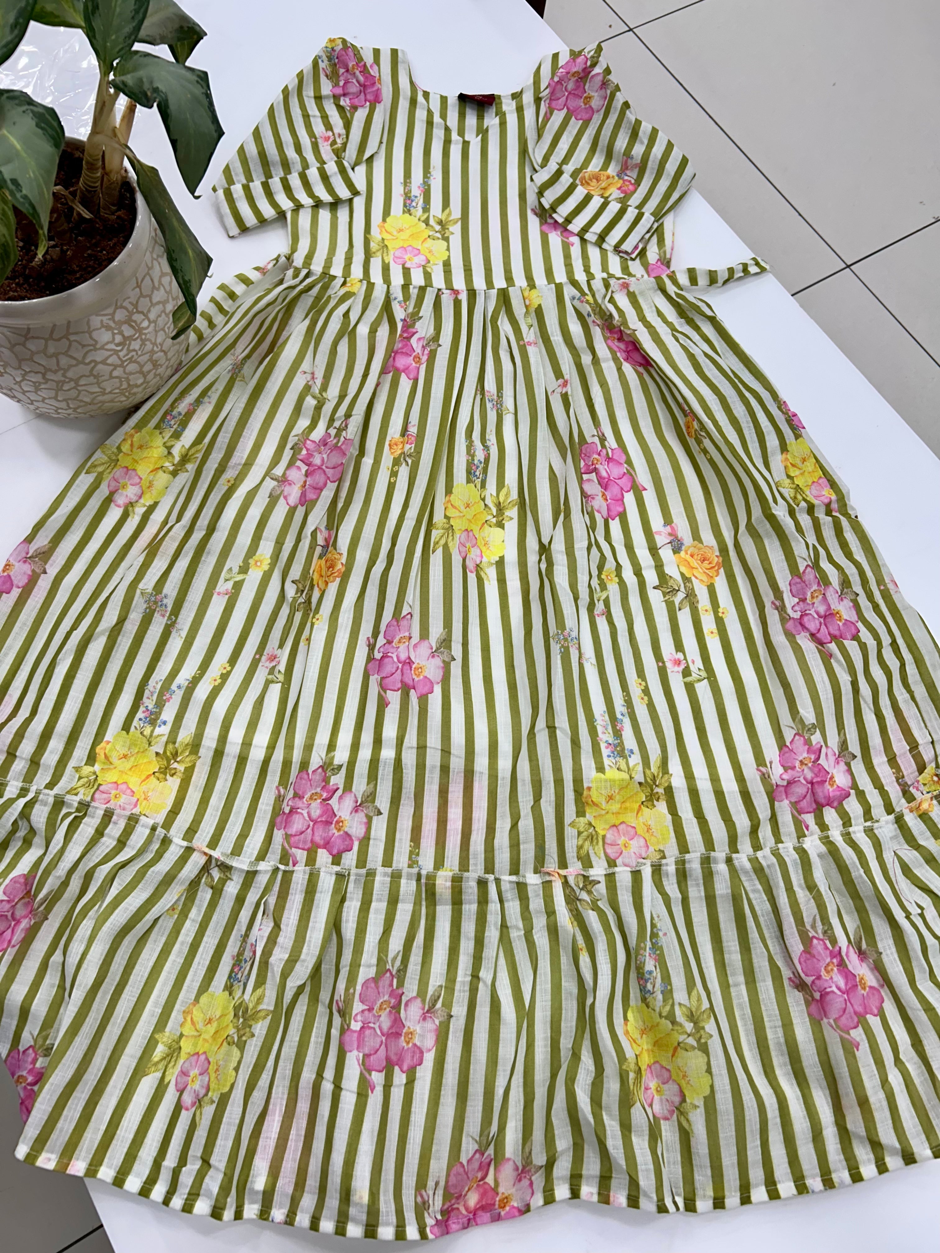 Beautiful lenin cotton frock
