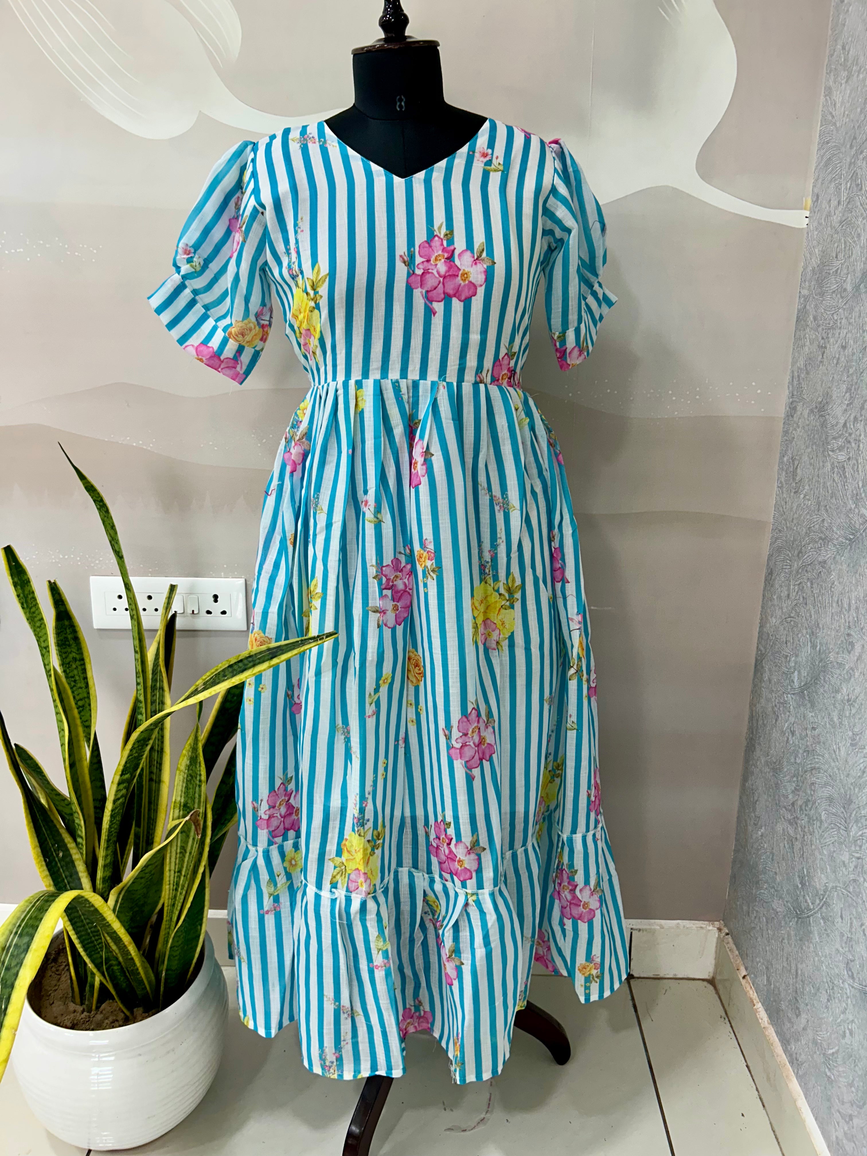 Beautiful lenin cotton frock
