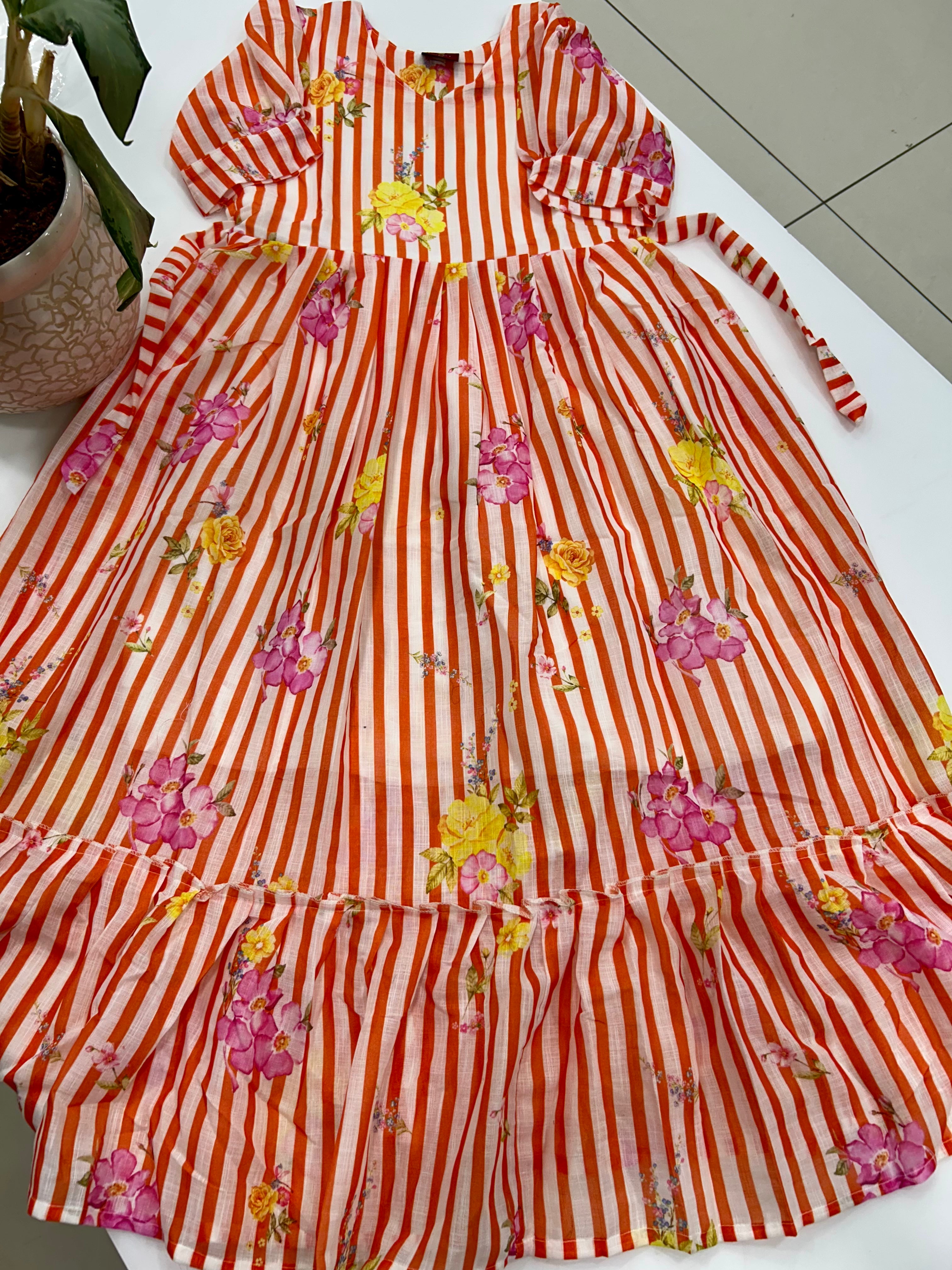 Beautiful lenin cotton frock