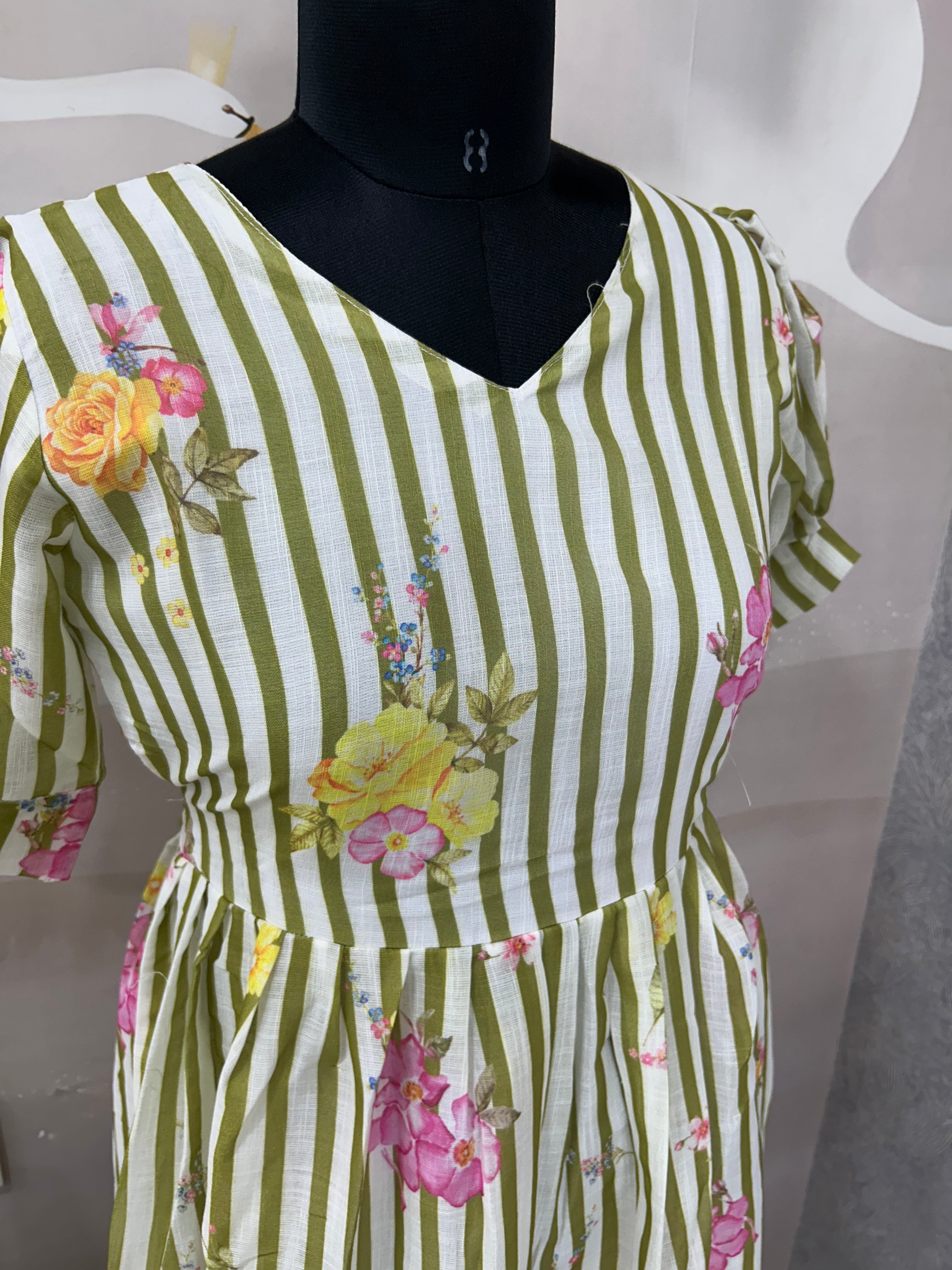 Beautiful lenin cotton frock