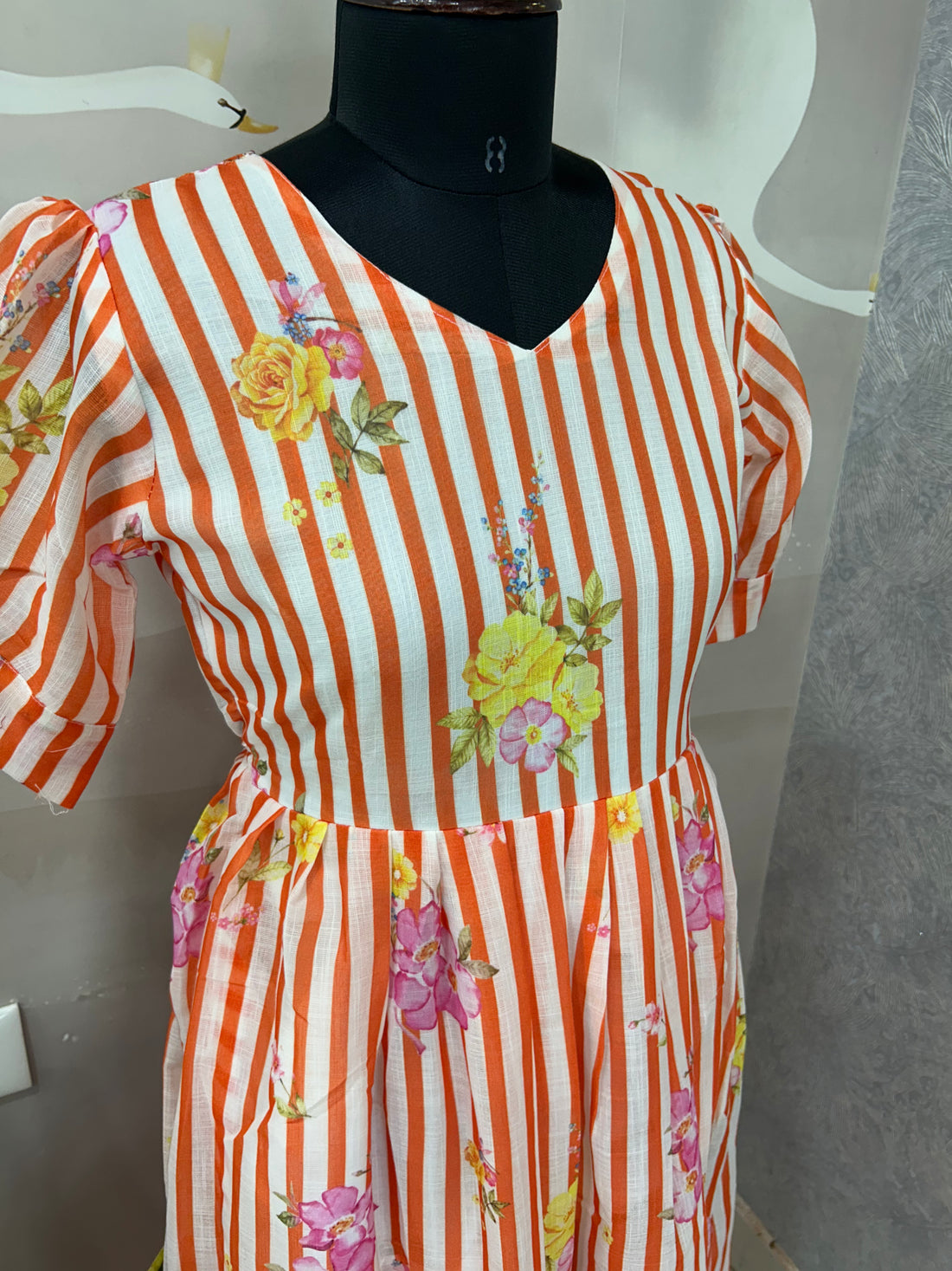 Beautiful lenin cotton frock