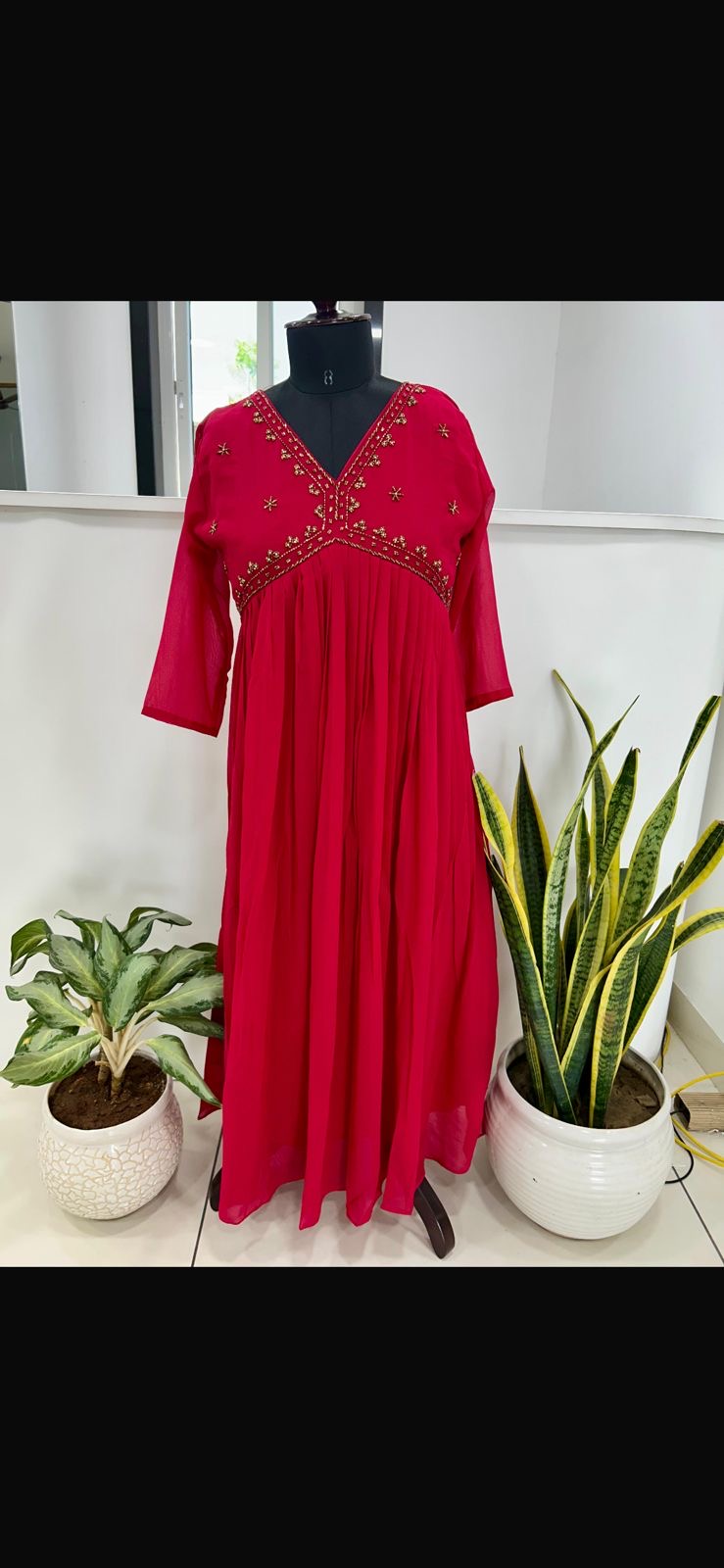Beautiful aliya cut georgette frock
