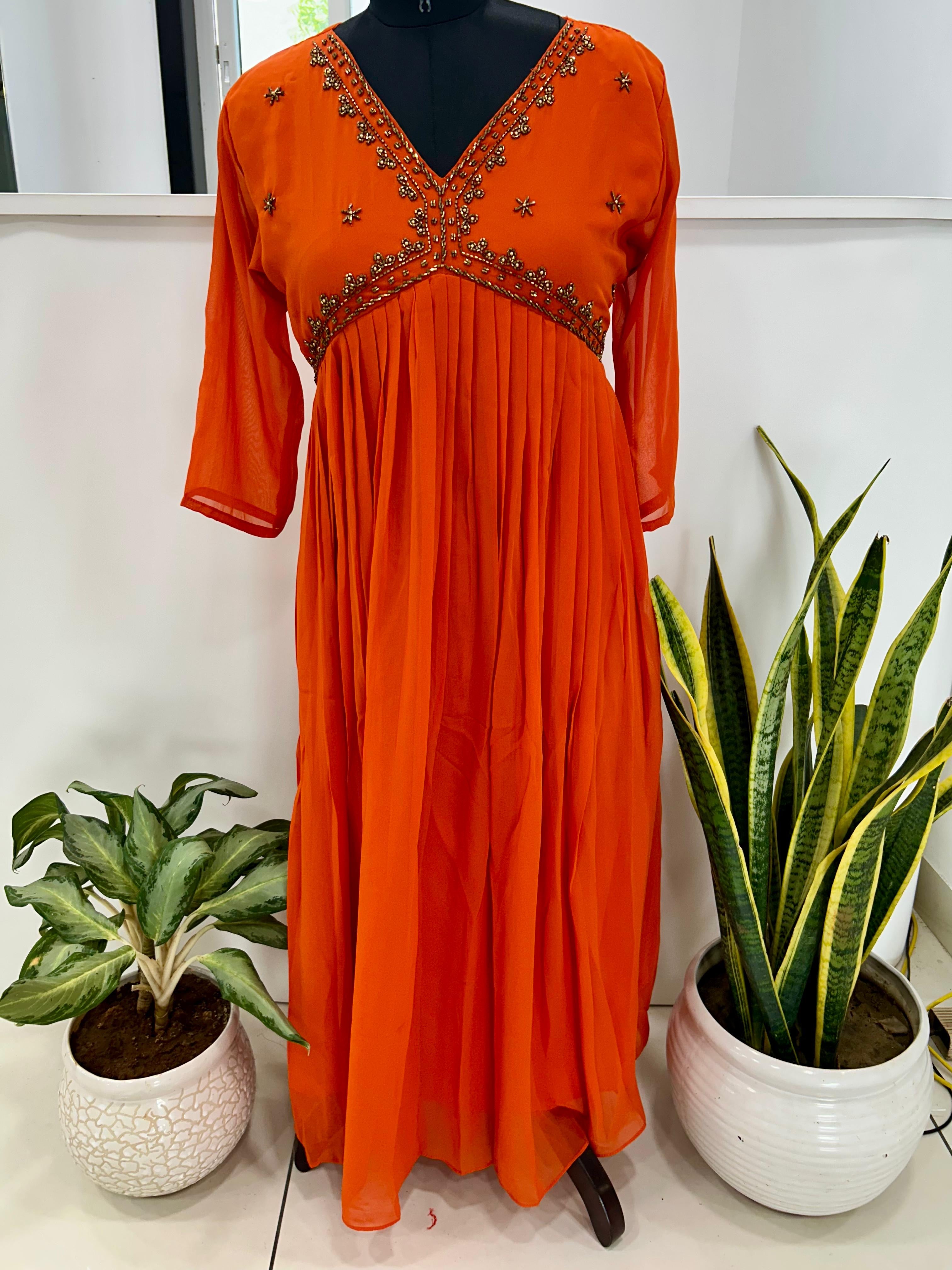 Beautiful aliya cut georgette frock