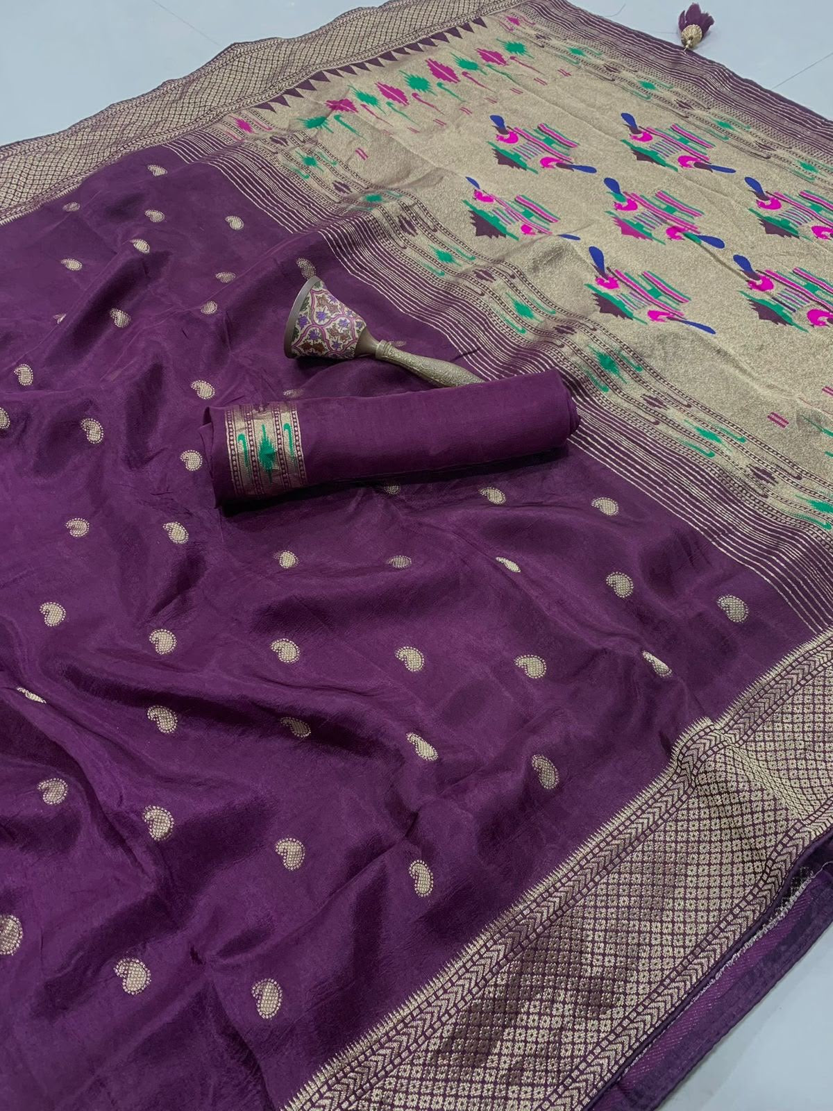 Soft viscos gajji silk saree