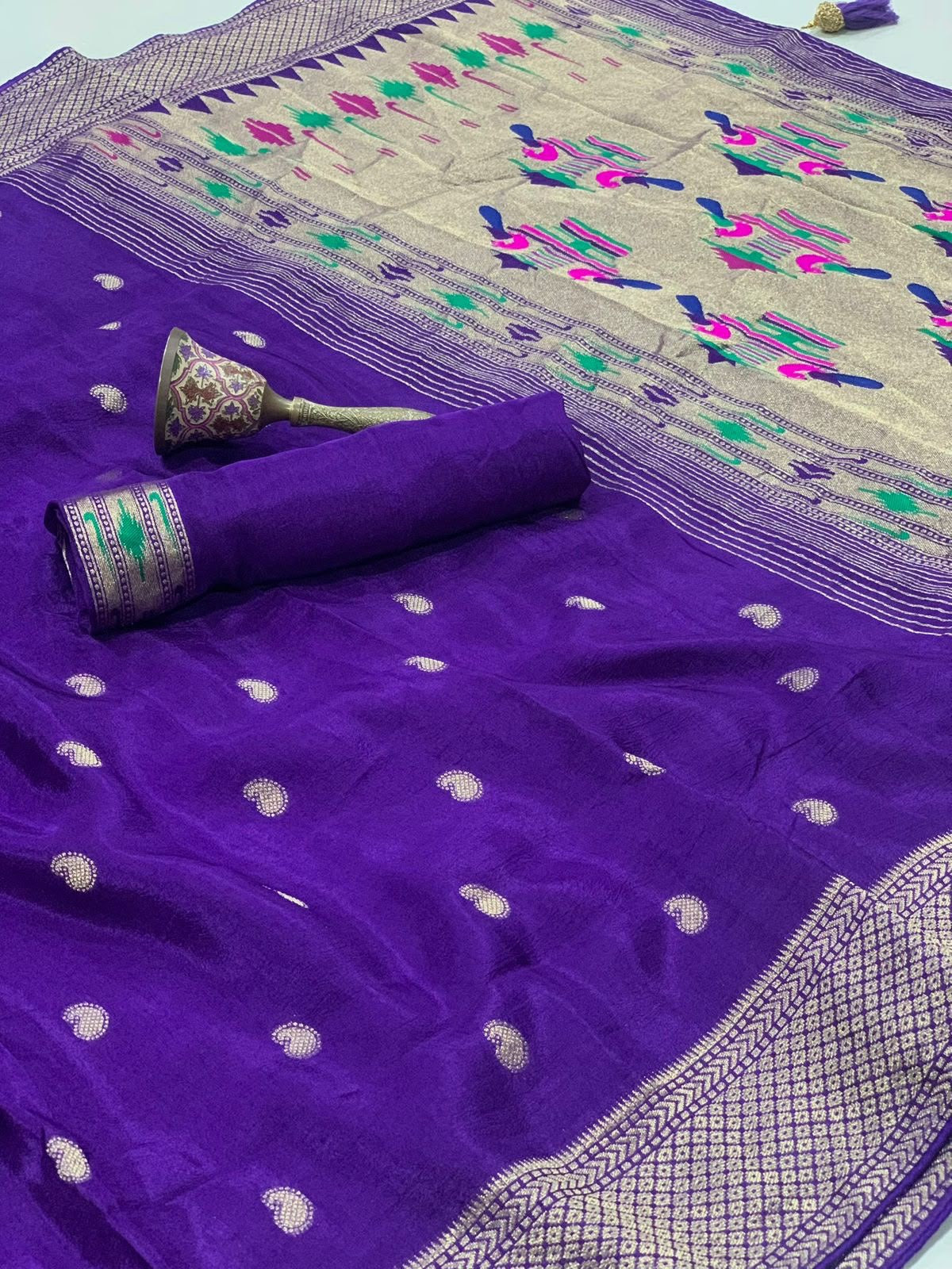 Soft viscos gajji silk saree