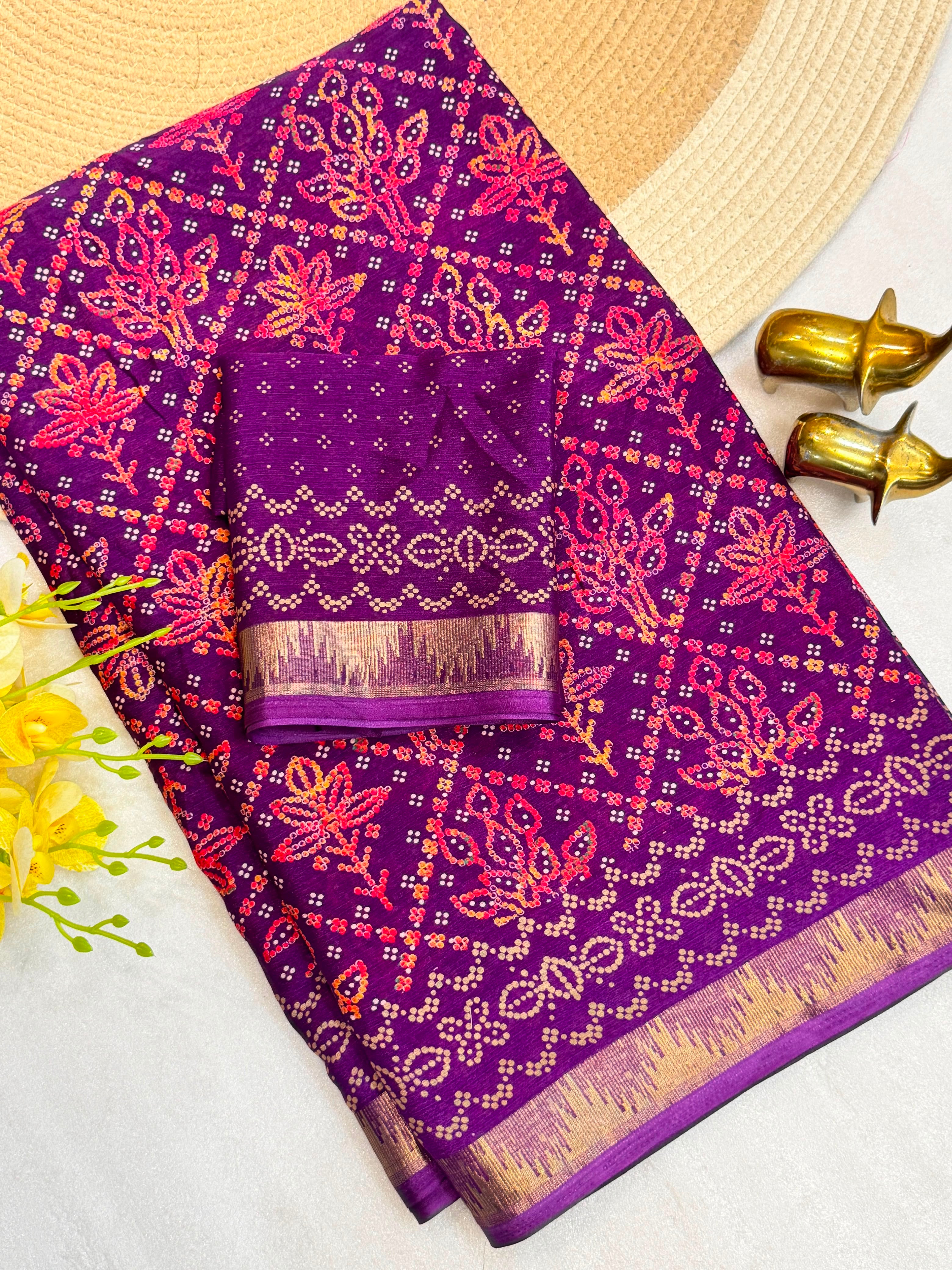 Beautiful heavy chinon silk saree