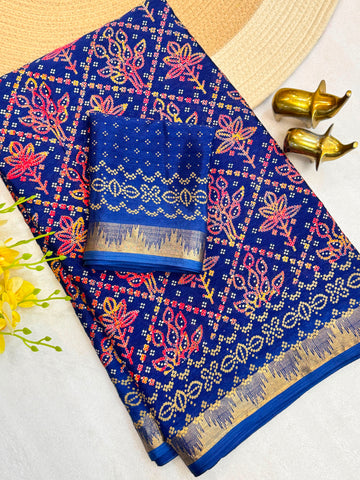 Beautiful heavy chinon silk saree