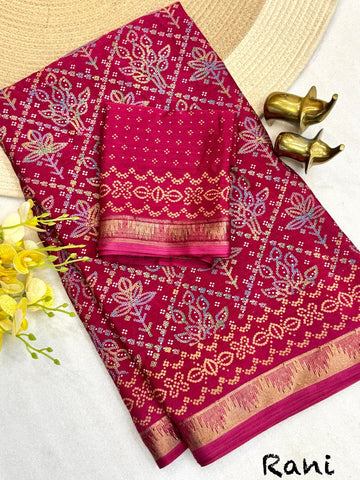 Beautiful heavy chinon silk saree