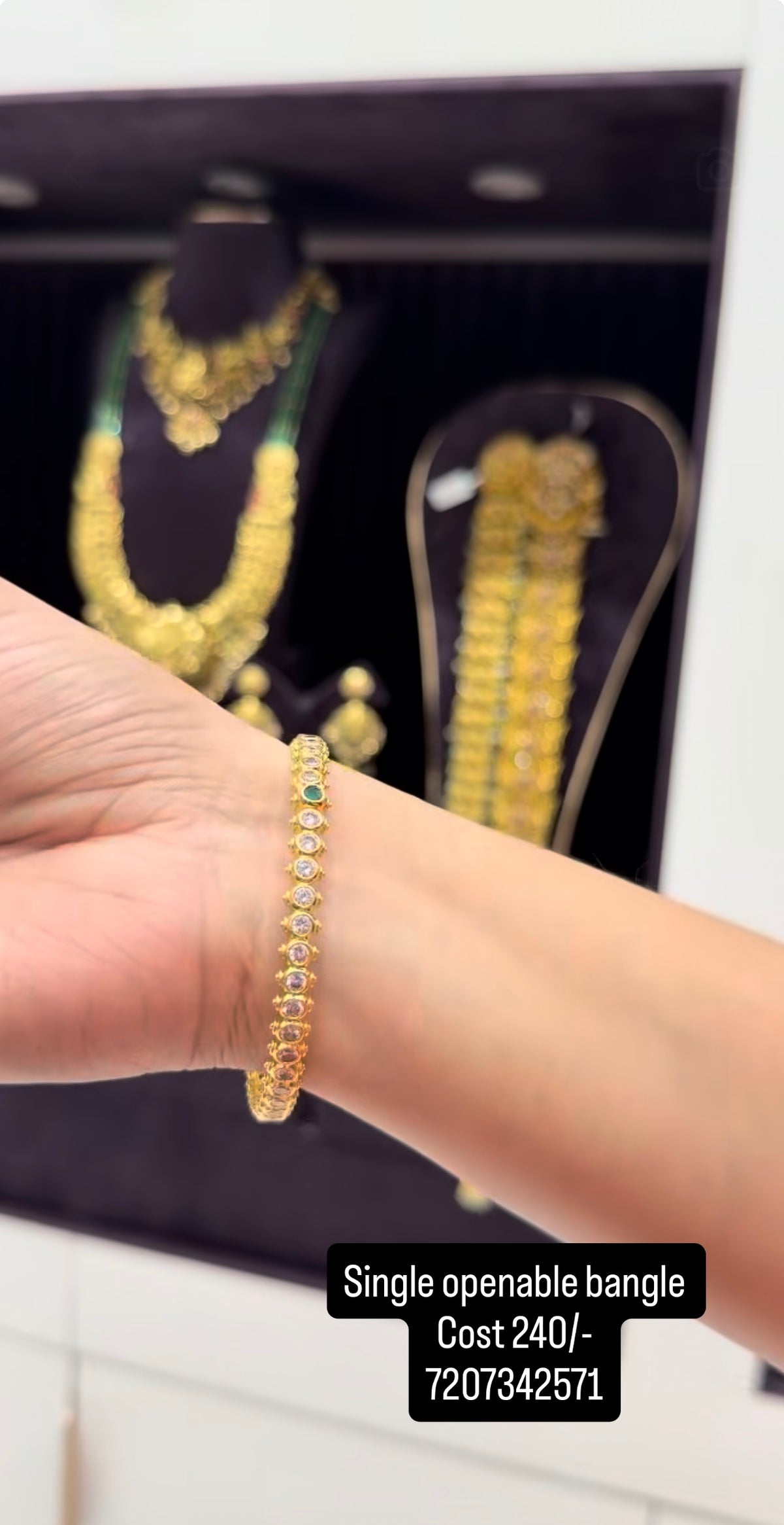 Beautiful white stones openable bangle