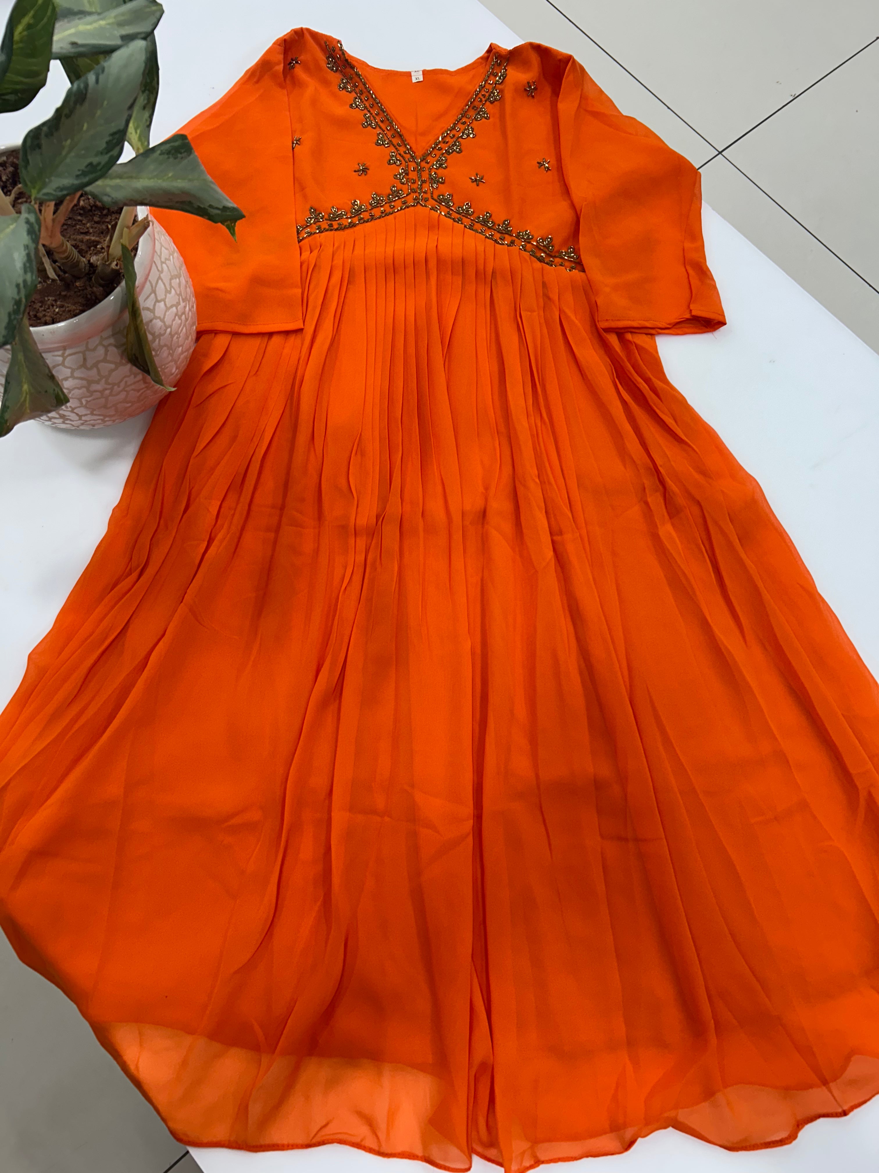 Beautiful aliya cut georgette frock