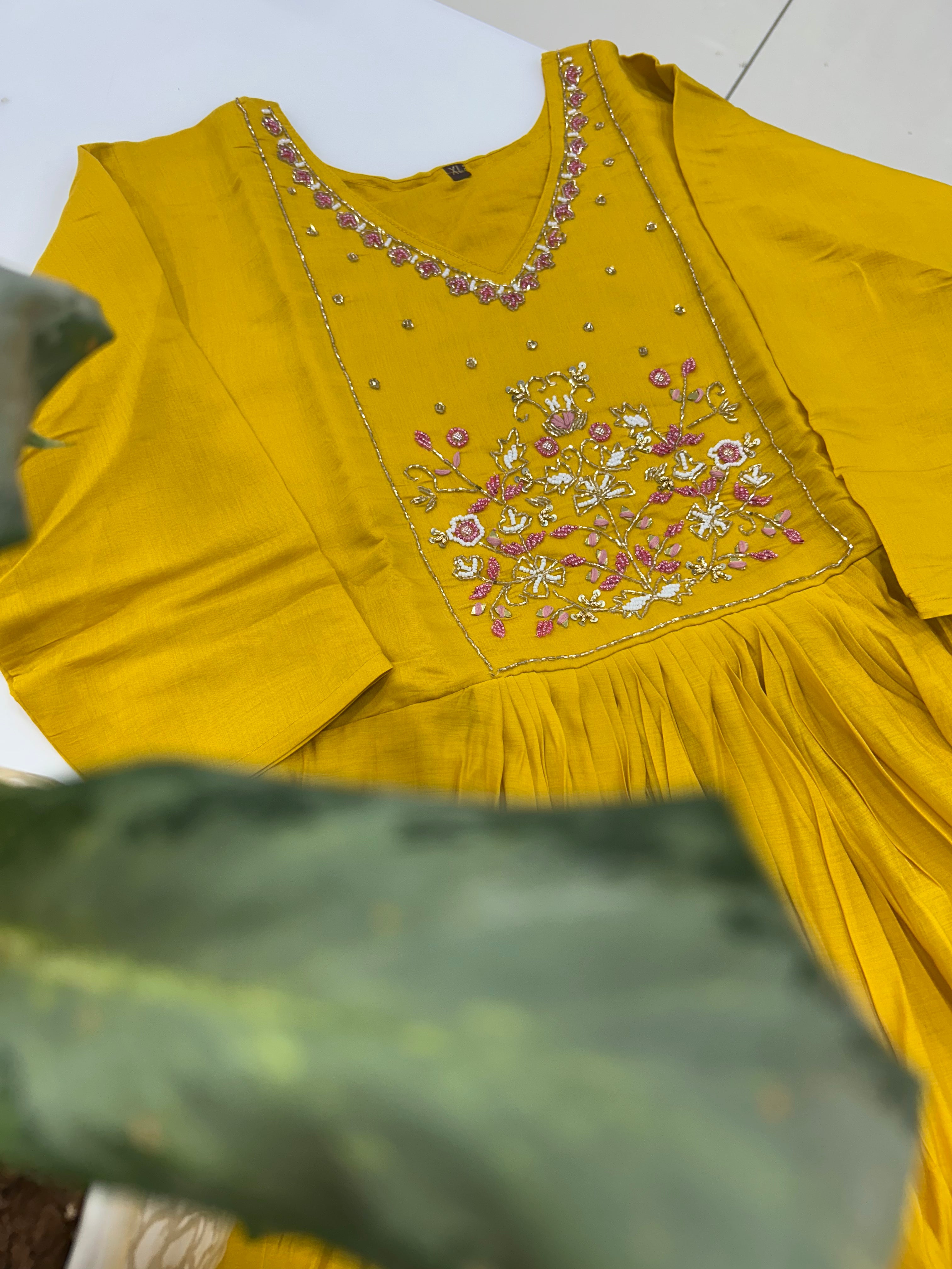 Beautiful Mul Chenderi frock