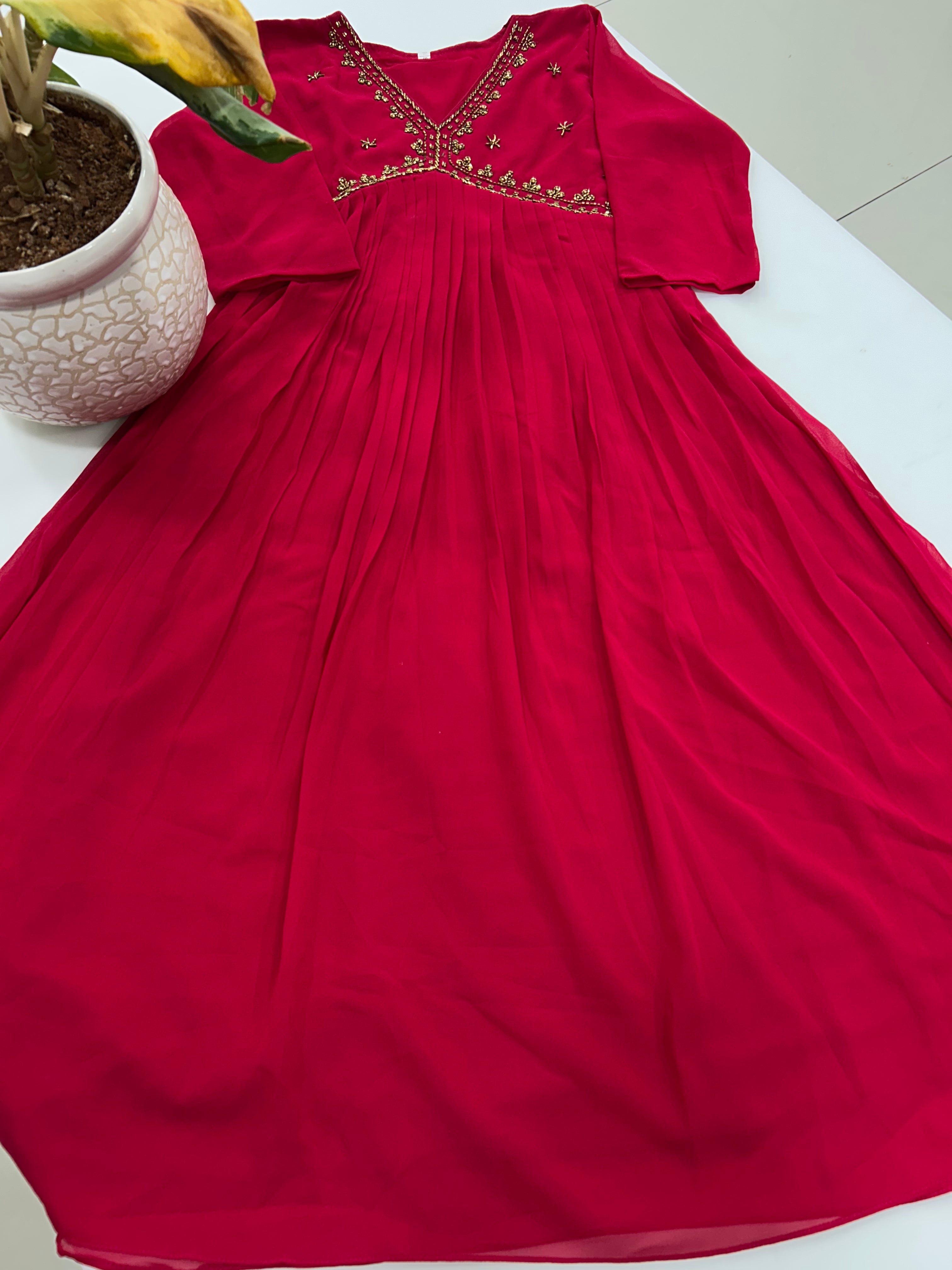 Beautiful aliya cut georgette frock