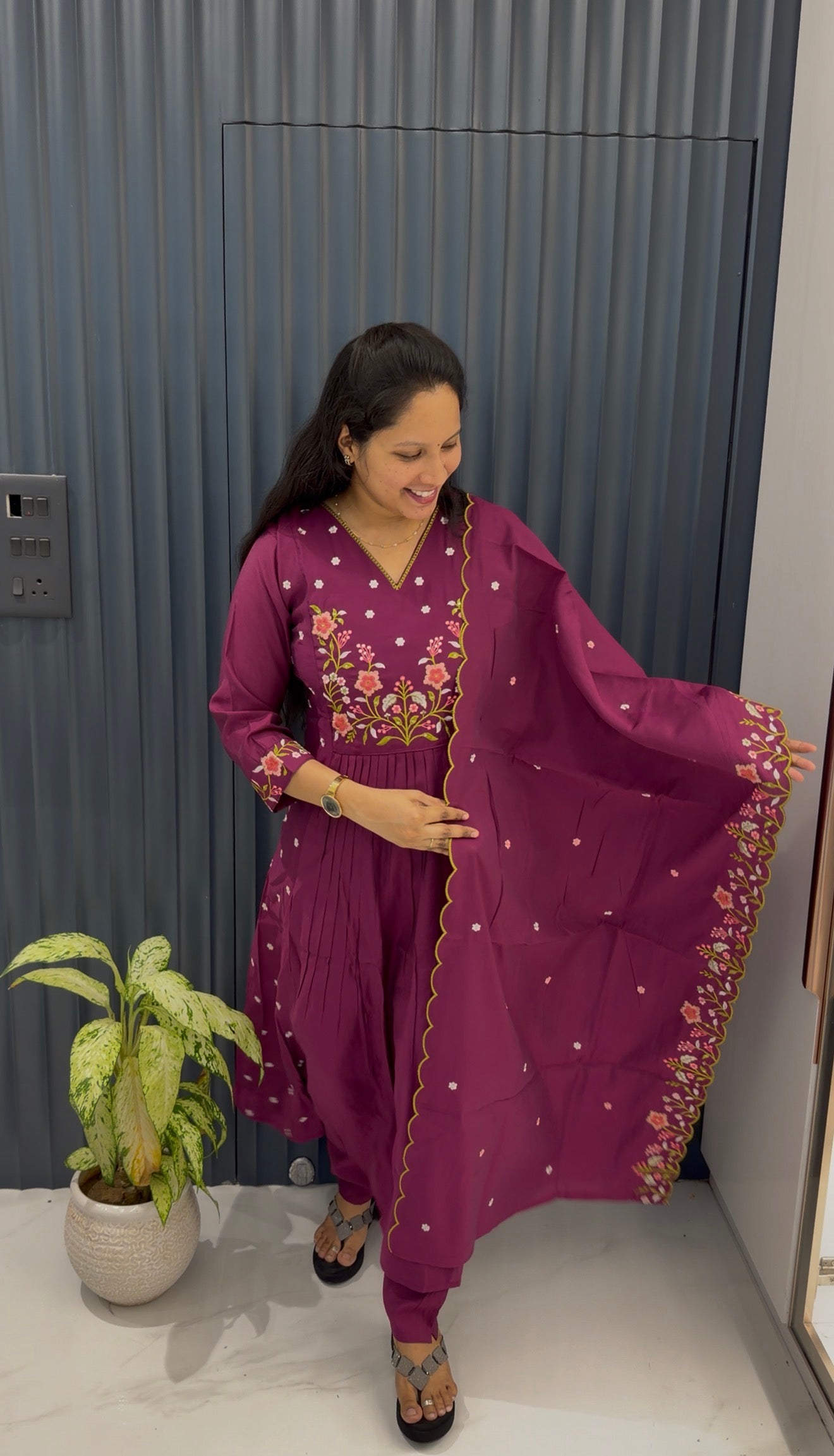 Mul chenderi A-line 3-piece set