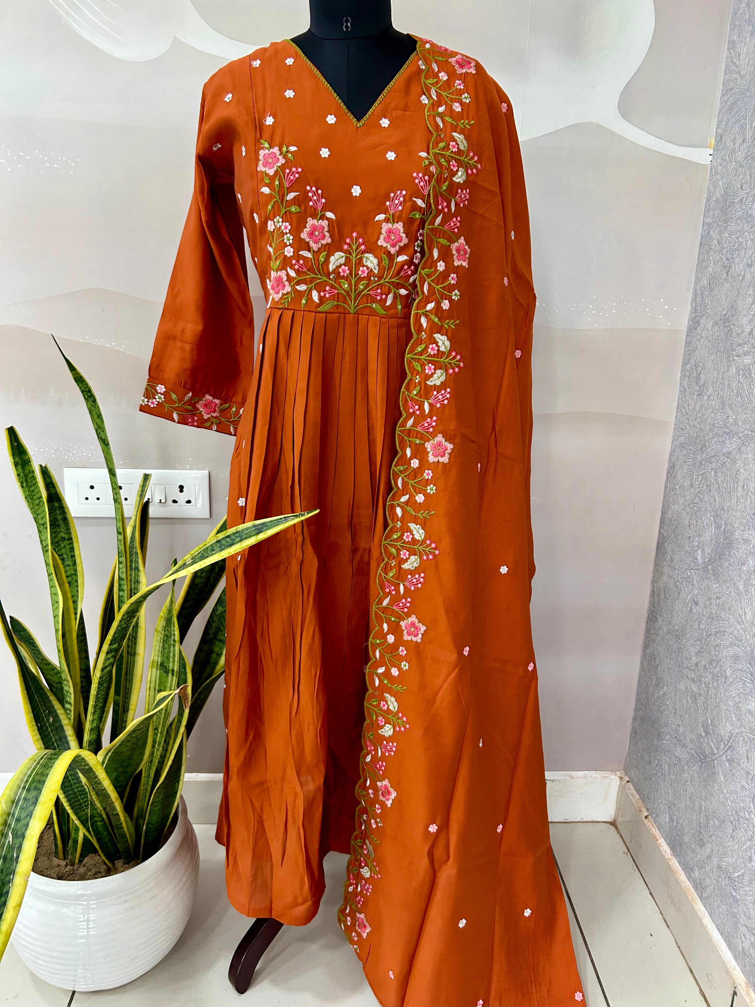 Mul chenderi A-line 3-piece set