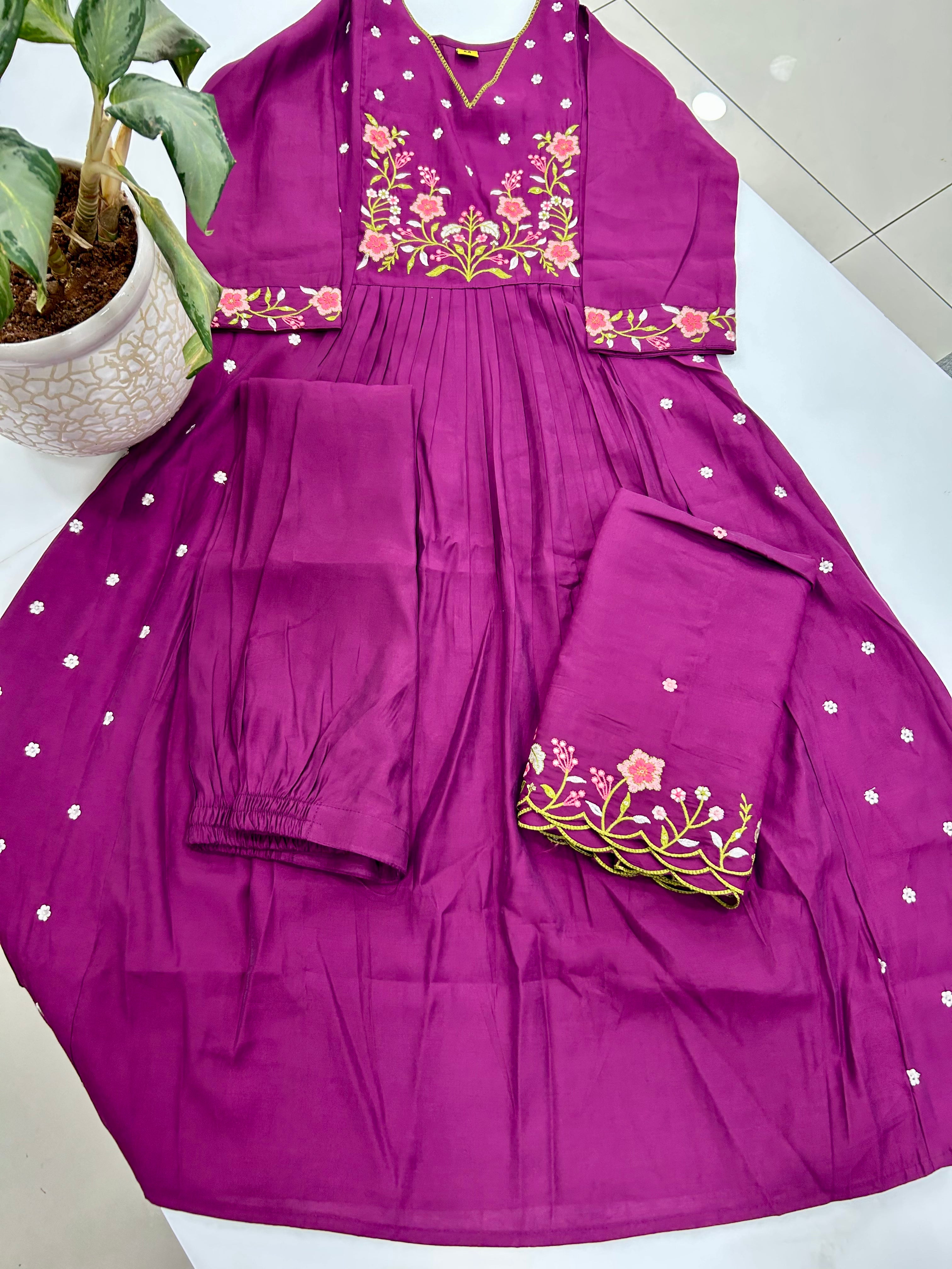 Mul chenderi A-line 3-piece set