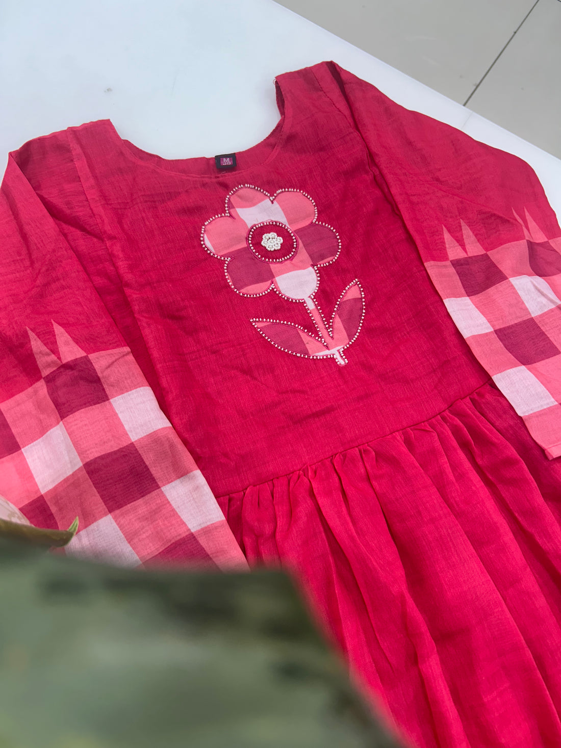 Beautiful Mul chenderi checks frock