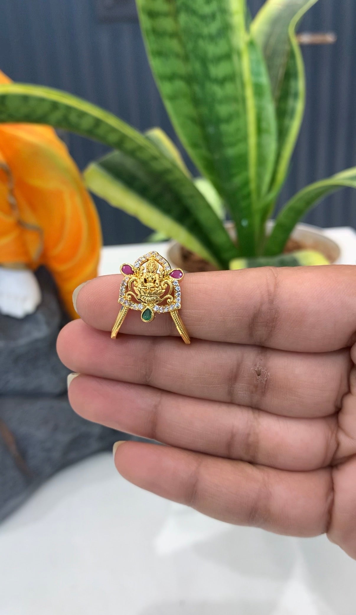 Beautiful Lakshmi devi finger ring