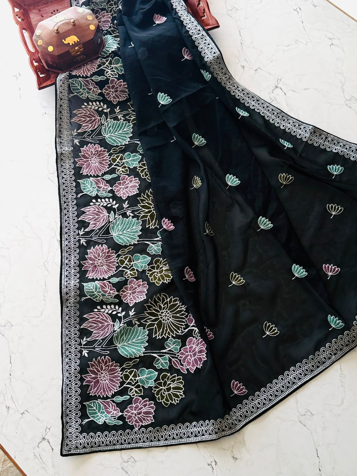 Soft tebby organza saree