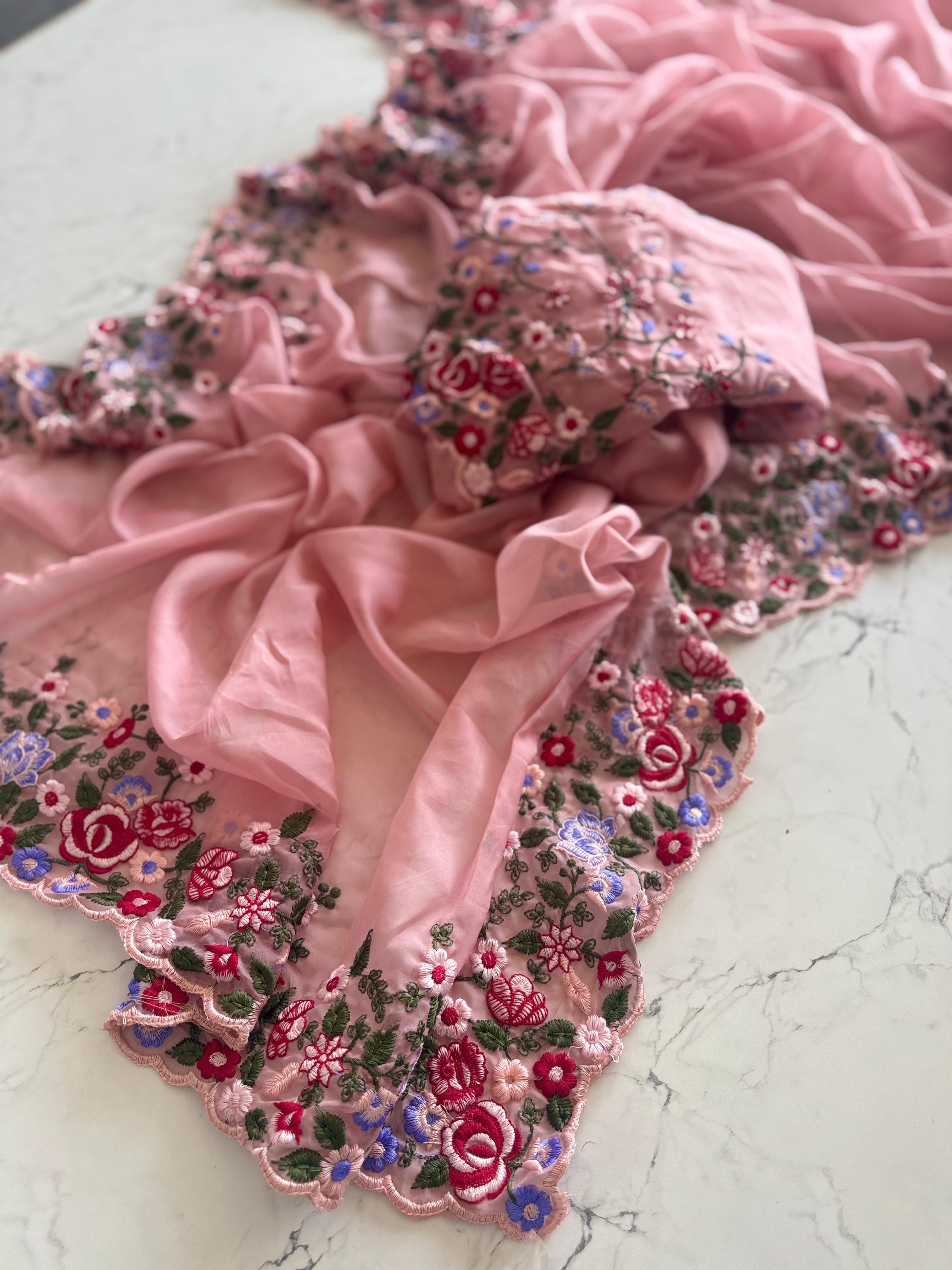 Premium tebby organza saree