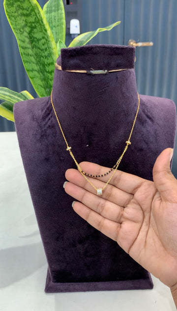 Beautiful Blackbeads & chandraharam chain 18 inchs long