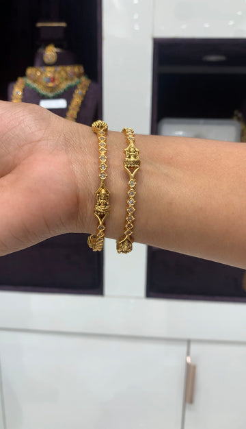 Beautiful Lakshmi devi white stone bangles