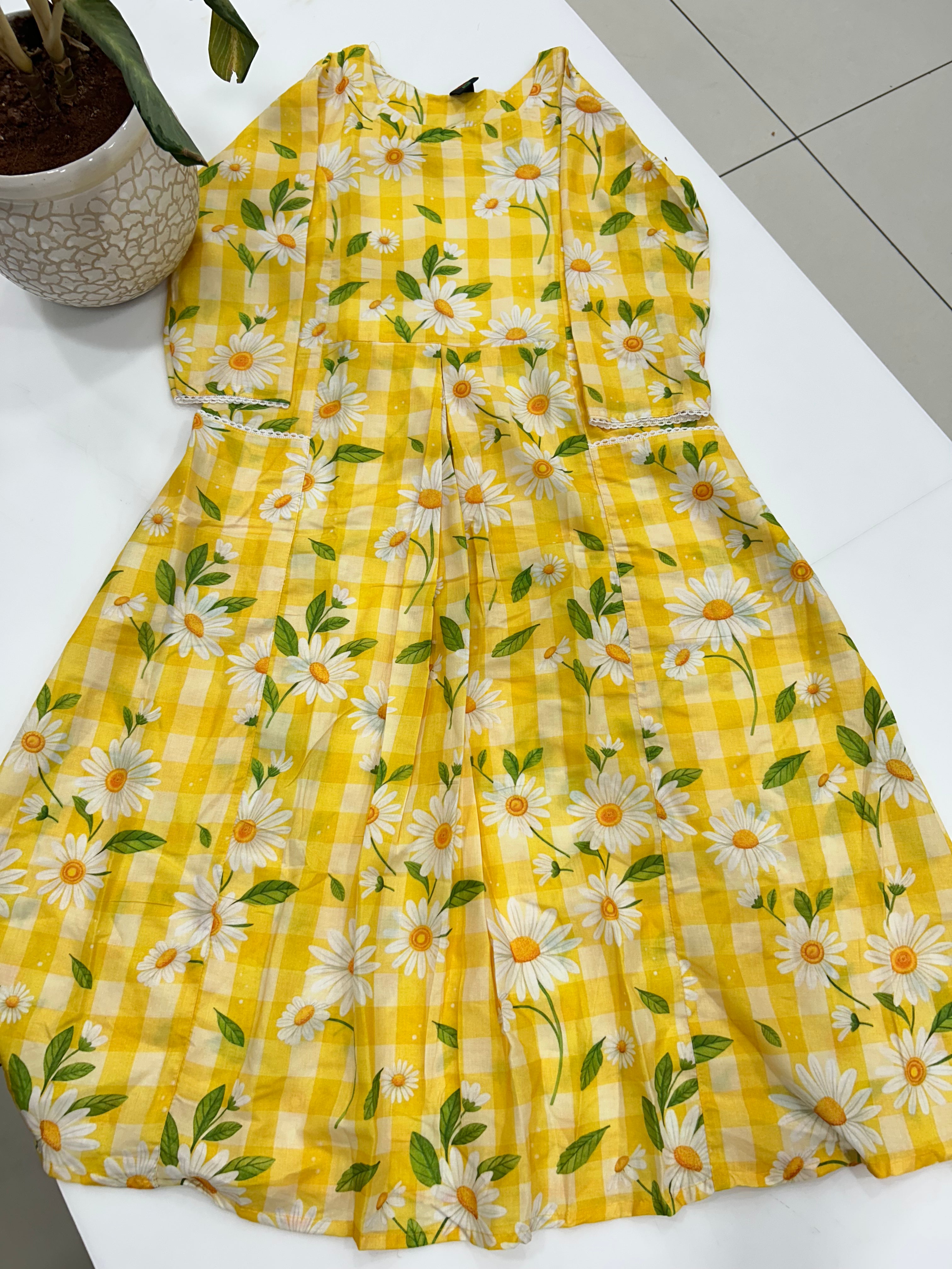 Mul cotton checks frock
