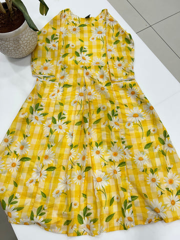 Mul cotton checks frock
