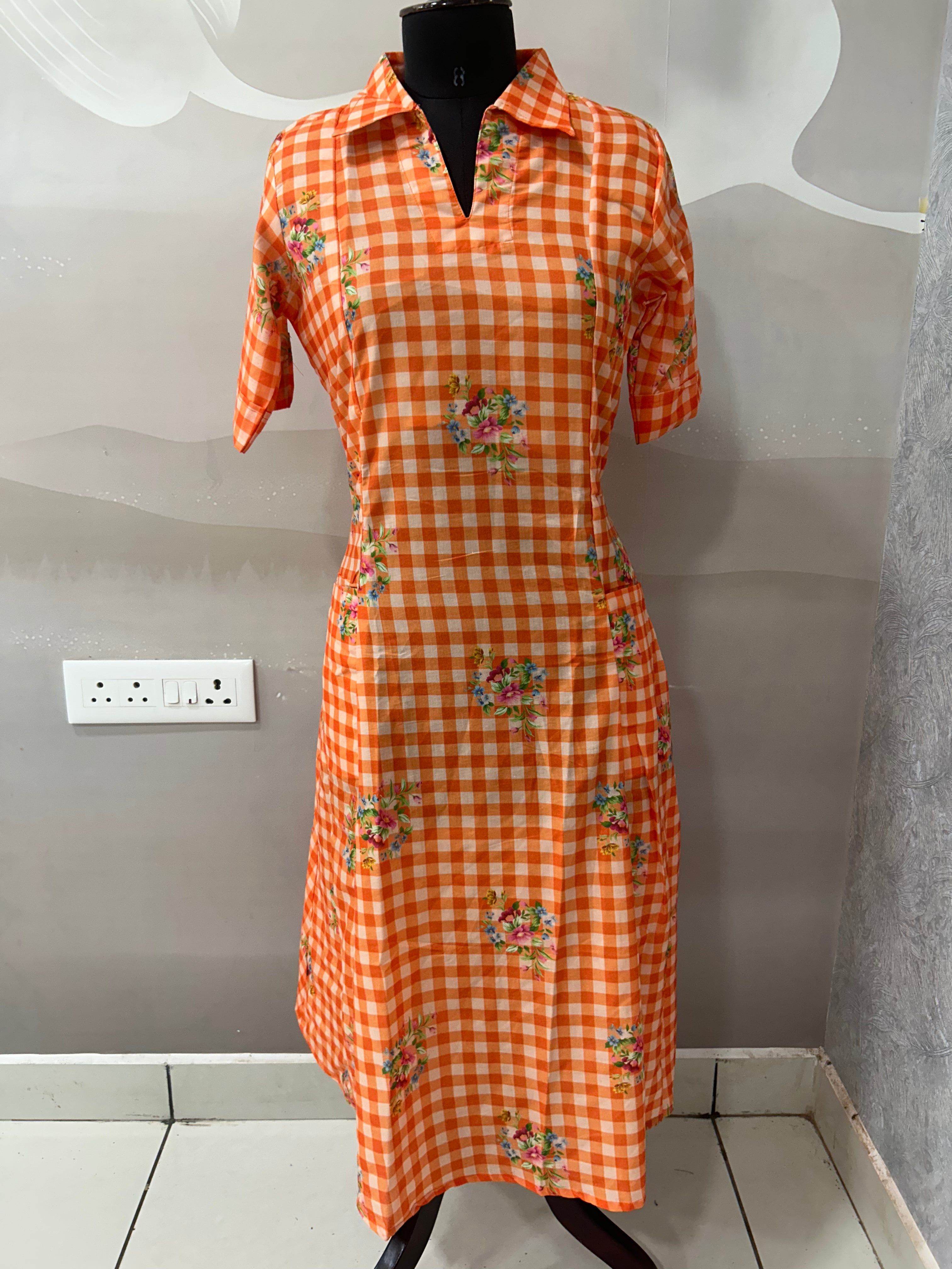 Mul cotton checks frock