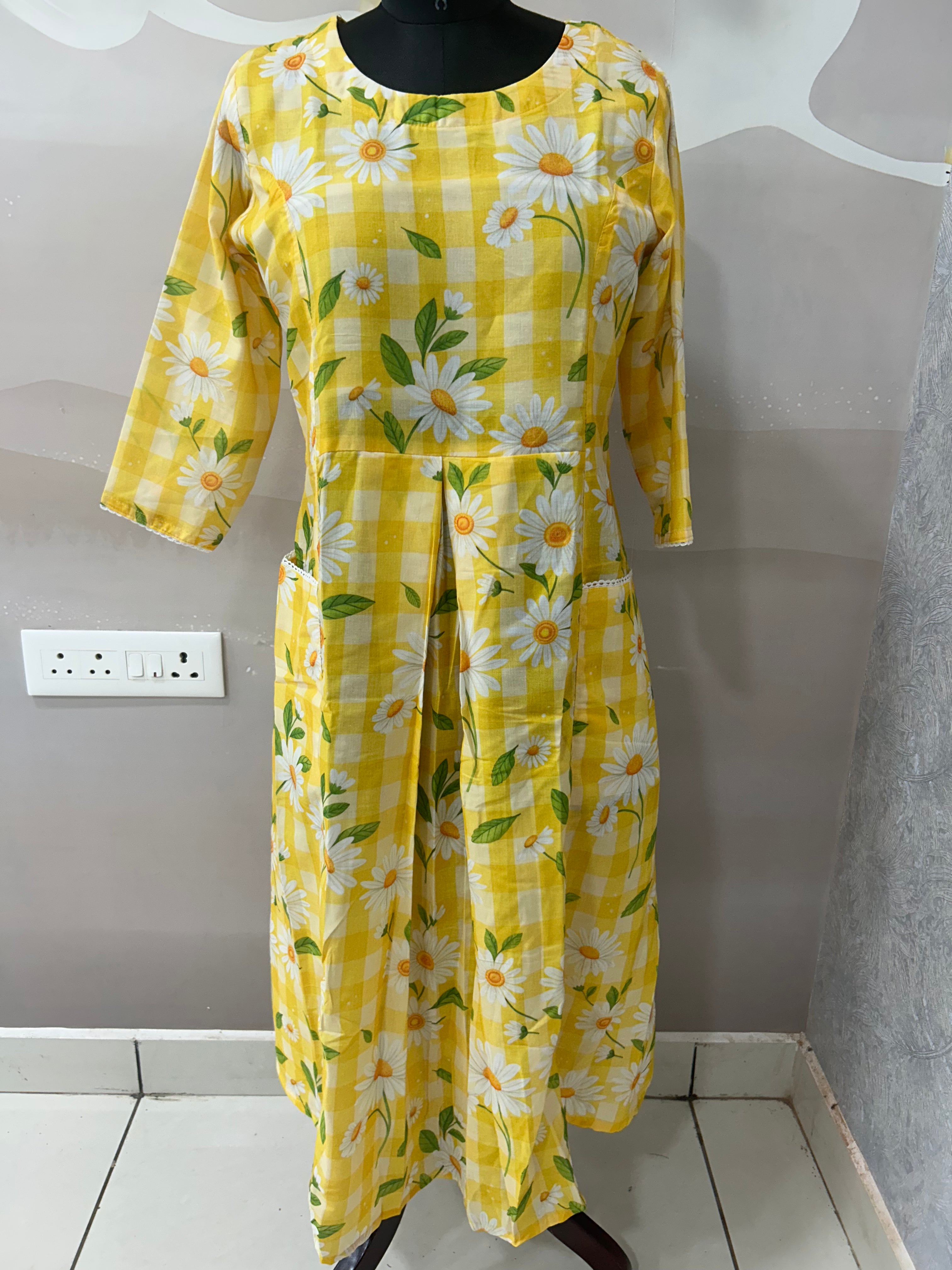 Mul cotton checks frock